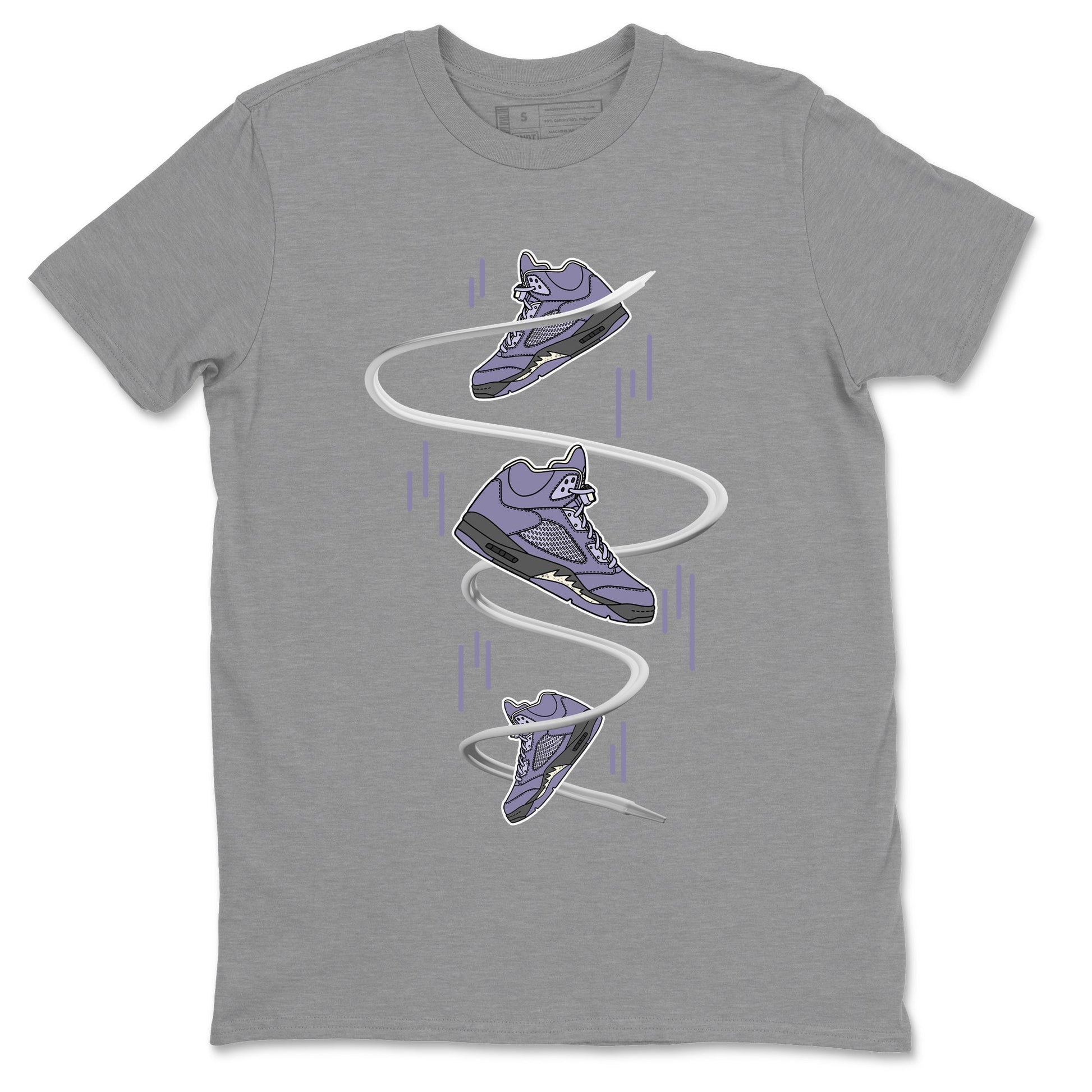 Air Jordan 5 Indigo Haze Sneaker Match Tees Sneaker Drop Sneaker Tees AJ5 Indigo Haze Sneaker Release Tees Unisex Shirts Heather Grey 2