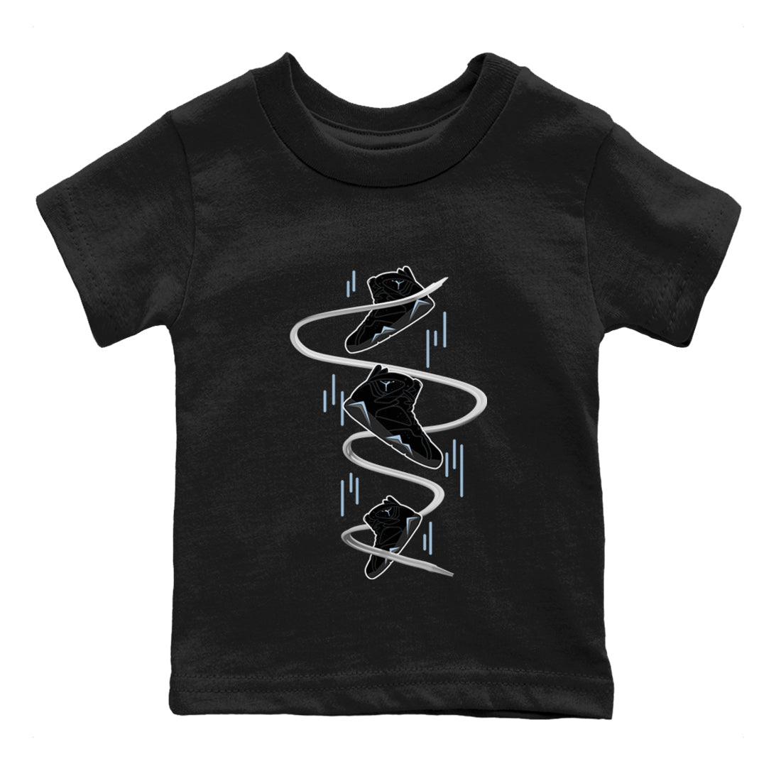 Air Jordan 7 Chambray Sneaker Match Tees Sneaker Drop Sneaker Tees AJ7 Chambray Sneaker Release Tees Kids Shirts Black 2