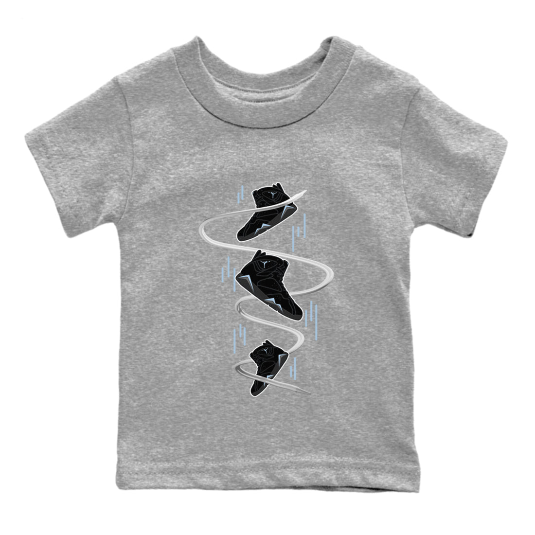 Air Jordan 7 Chambray Sneaker Match Tees Sneaker Drop Sneaker Tees AJ7 Chambray Sneaker Release Tees Kids Shirts Heather Grey 2