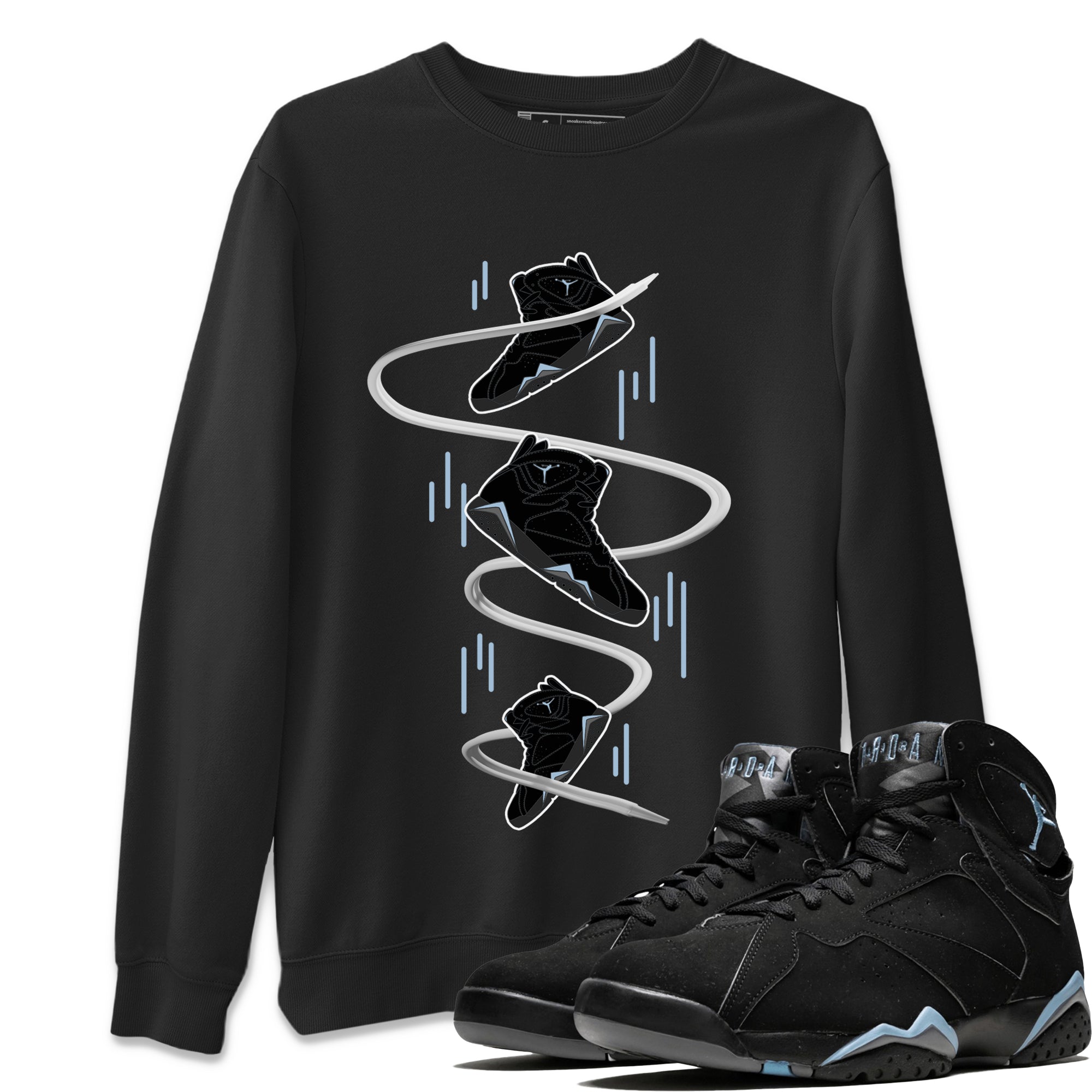 Air Jordan 7 Chambray Sneaker Match Tees Sneaker Drop Sneaker Tees AJ7 Chambray Sneaker Release Tees Unisex Shirts Black 1