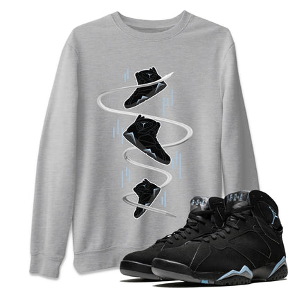 Air Jordan 7 Chambray Sneaker Match Tees Sneaker Drop Sneaker Tees AJ7 Chambray Sneaker Release Tees Unisex Shirts Heather Grey 1