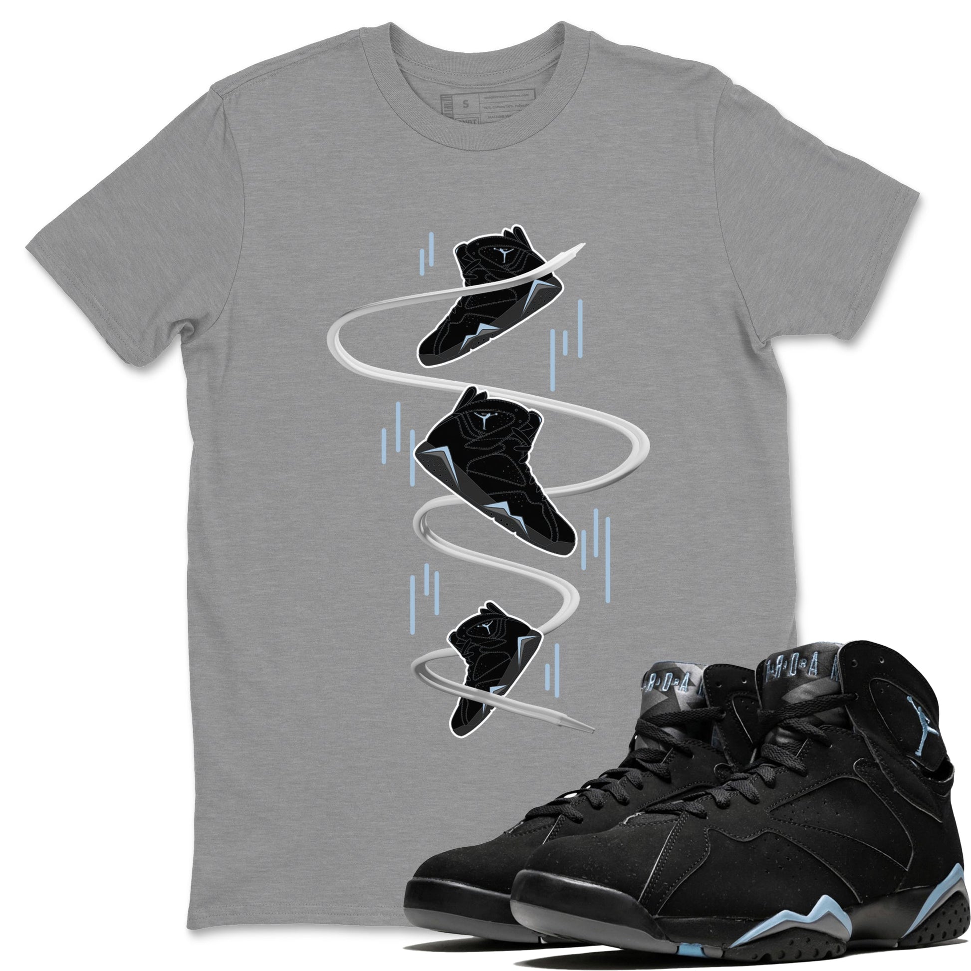 Air Jordan 7 Chambray Sneaker Match Tees Sneaker Drop Sneaker Tees AJ7 Chambray Sneaker Release Tees Unisex Shirts Heather Grey 1