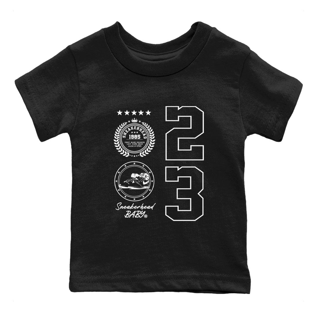 Air Jordan 1 High OG Black White shirt to match jordans streetwear brand Sneaker Emblem sneaker tees 1s Black White Drip Gear Zone baby toddler Black 2 cotton Shirt