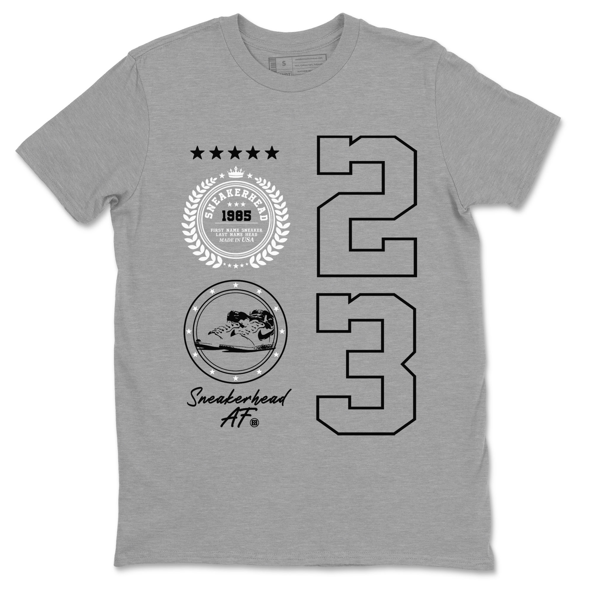 Air Jordan 1 High OG Black White shirt to match jordans streetwear brand Sneaker Emblem sneaker tees 1s Black White Drip Gear Zone unisex cotton Heather Grey 2 crew neck shirt