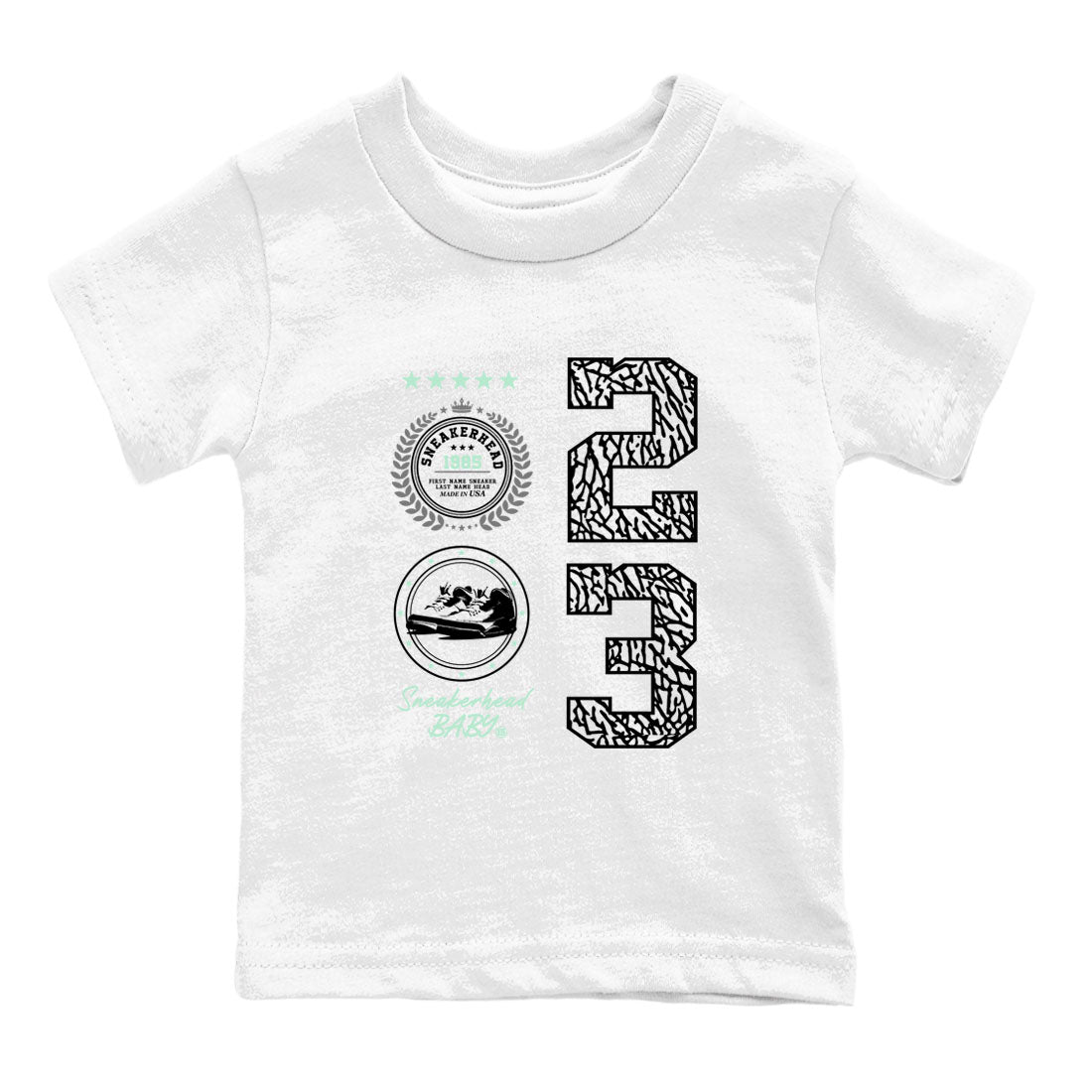 3s Green Glow shirt to match jordans Sneaker Emblem sneaker tees Air Jordan 3 Green Glow Drip Gear Zone baby toddler White 2 cotton Shirt