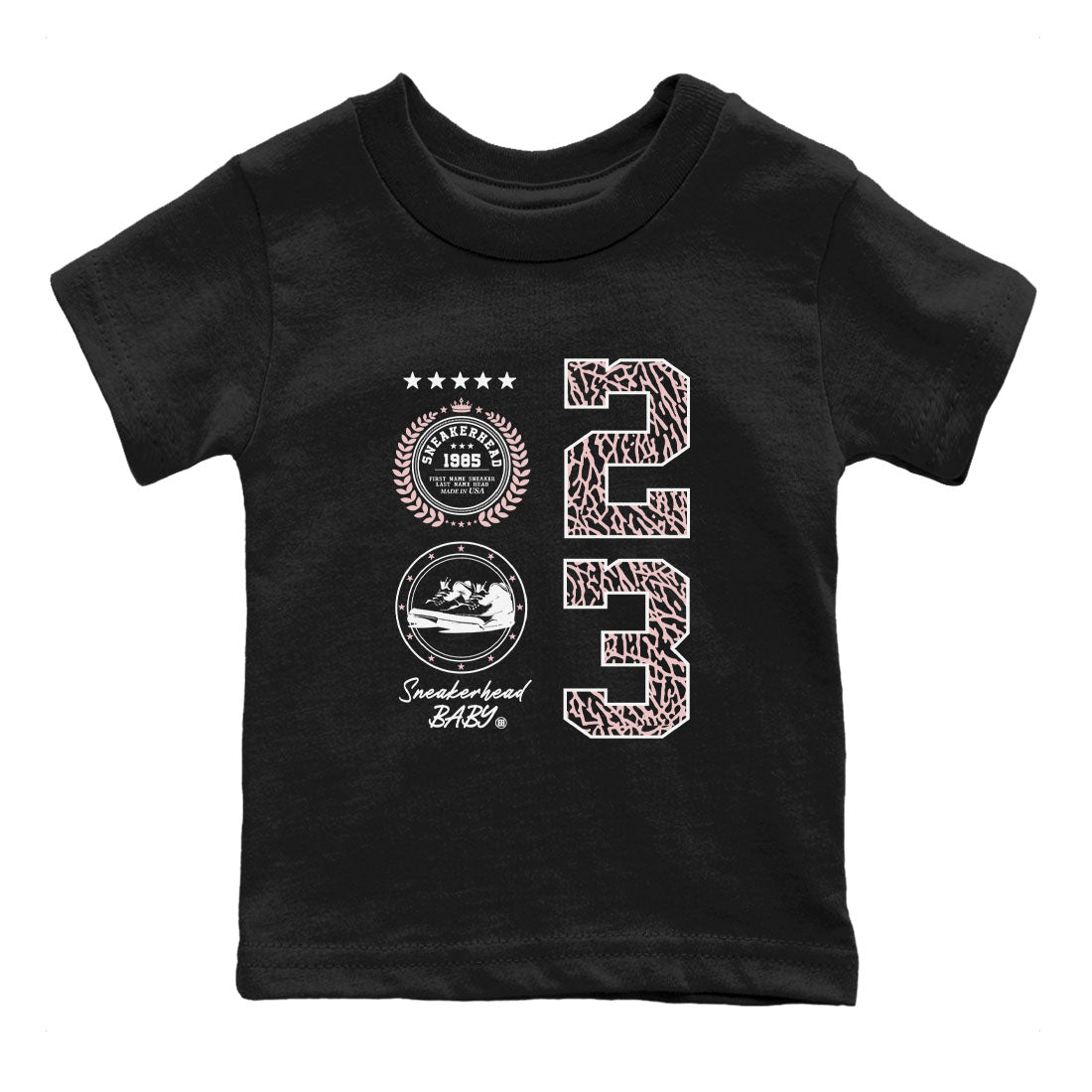 Air Jordan 3 GS Vintage Floral shirt to match jordans Sneaker Emblem sneaker tees 3s Vintage Floral Drip Gear Zone baby toddler Black 2 cotton Shirt