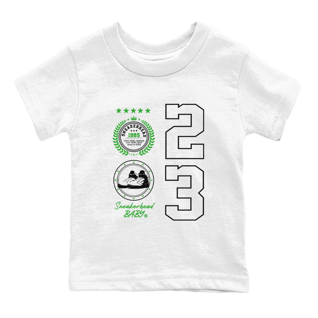 Air Jordan 5 Lucky Green shirt to match jordans streetwear brand Sneaker Emblem sneaker tees Air Jordan 5 Lucky Green Drip Gear Zone baby toddler White 2 cotton Shirt