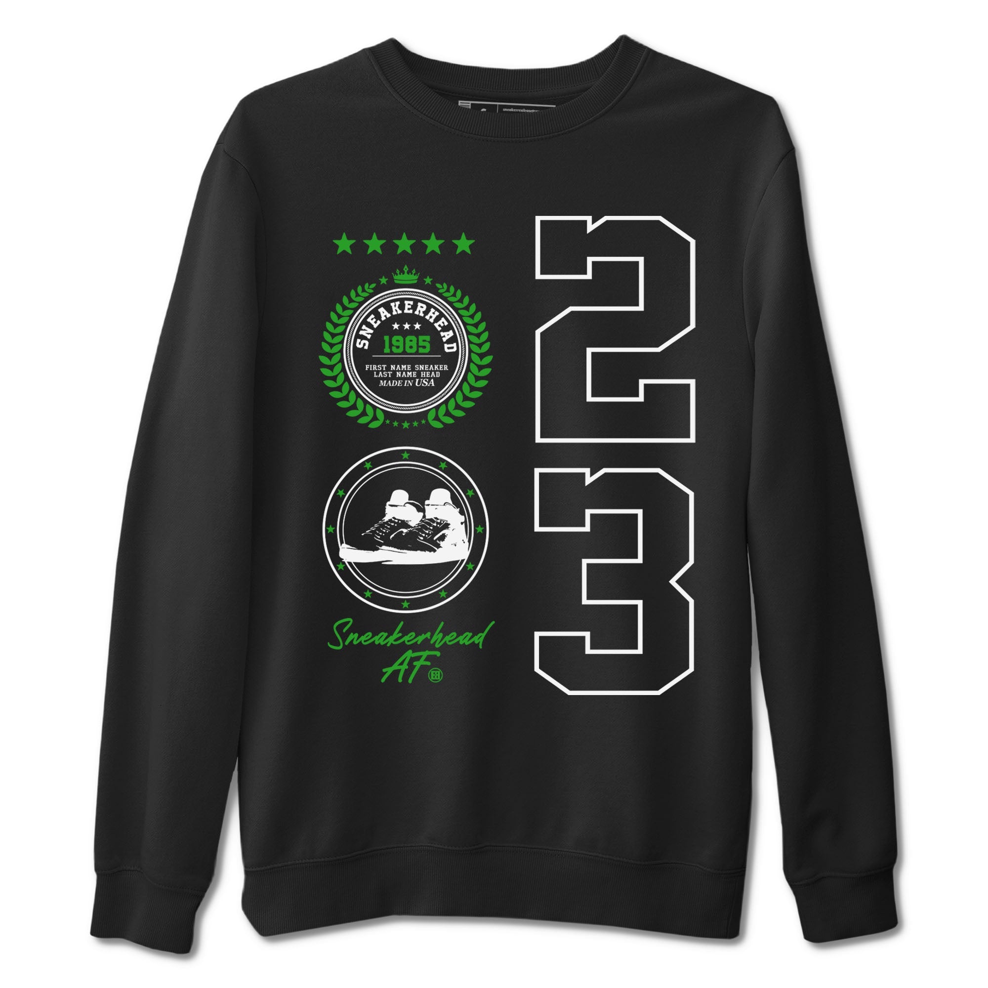 Air Jordan 5 Lucky Green shirt to match jordans streetwear brand Sneaker Emblem sneaker tees Air Jordan 5 Lucky Green Drip Gear Zone unisex cotton Black 2 crew neck shirt