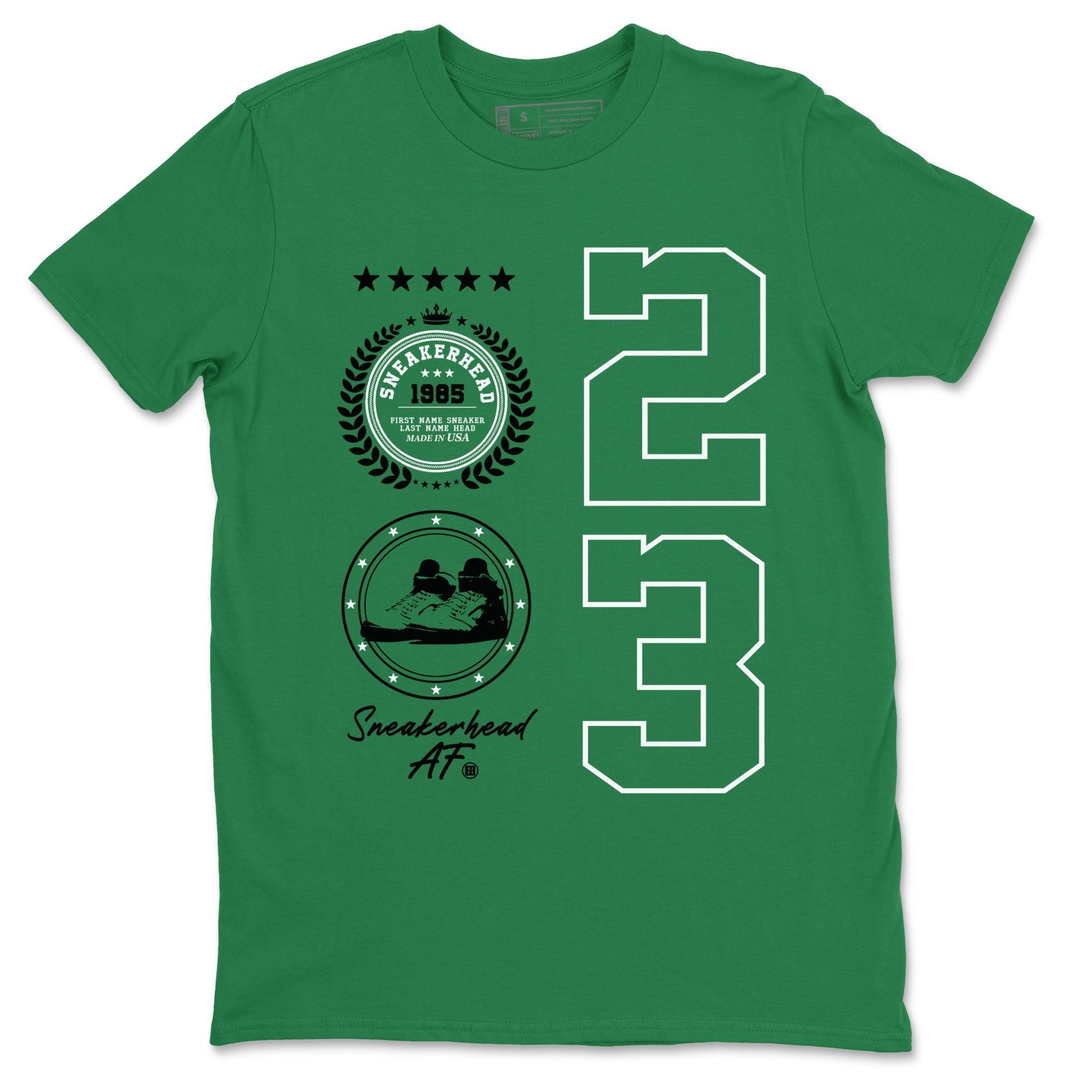 Air Jordan 5 Lucky Green shirt to match jordans streetwear brand Sneaker Emblem sneaker tees Air Jordan 5 Lucky Green Drip Gear Zone unisex cotton Kelly Green 2 crew neck shirt