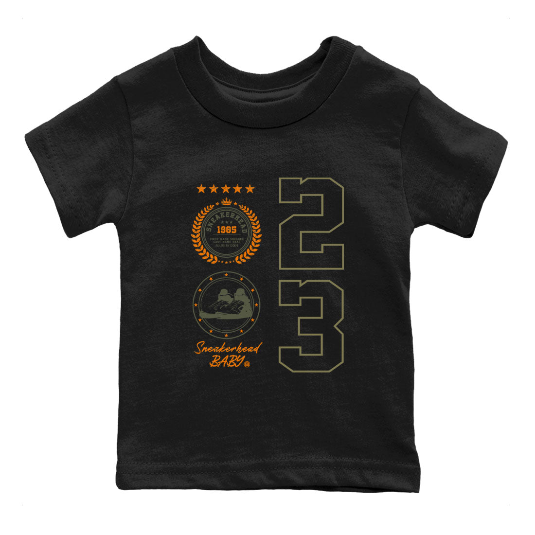 Air Jordan 5 Olive shirt to match jordans Sneaker Emblem sneaker tees 5s Olive Drip Gear Zone baby toddler Black 2 cotton Shirt