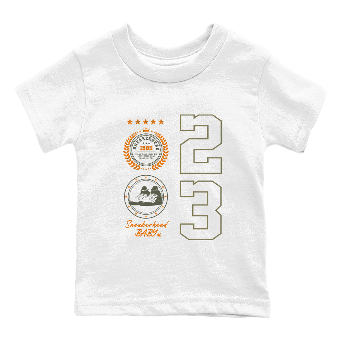 Air Jordan 5 Olive shirt to match jordans Sneaker Emblem sneaker tees 5s Olive Drip Gear Zone baby toddler White 2 cotton Shirt