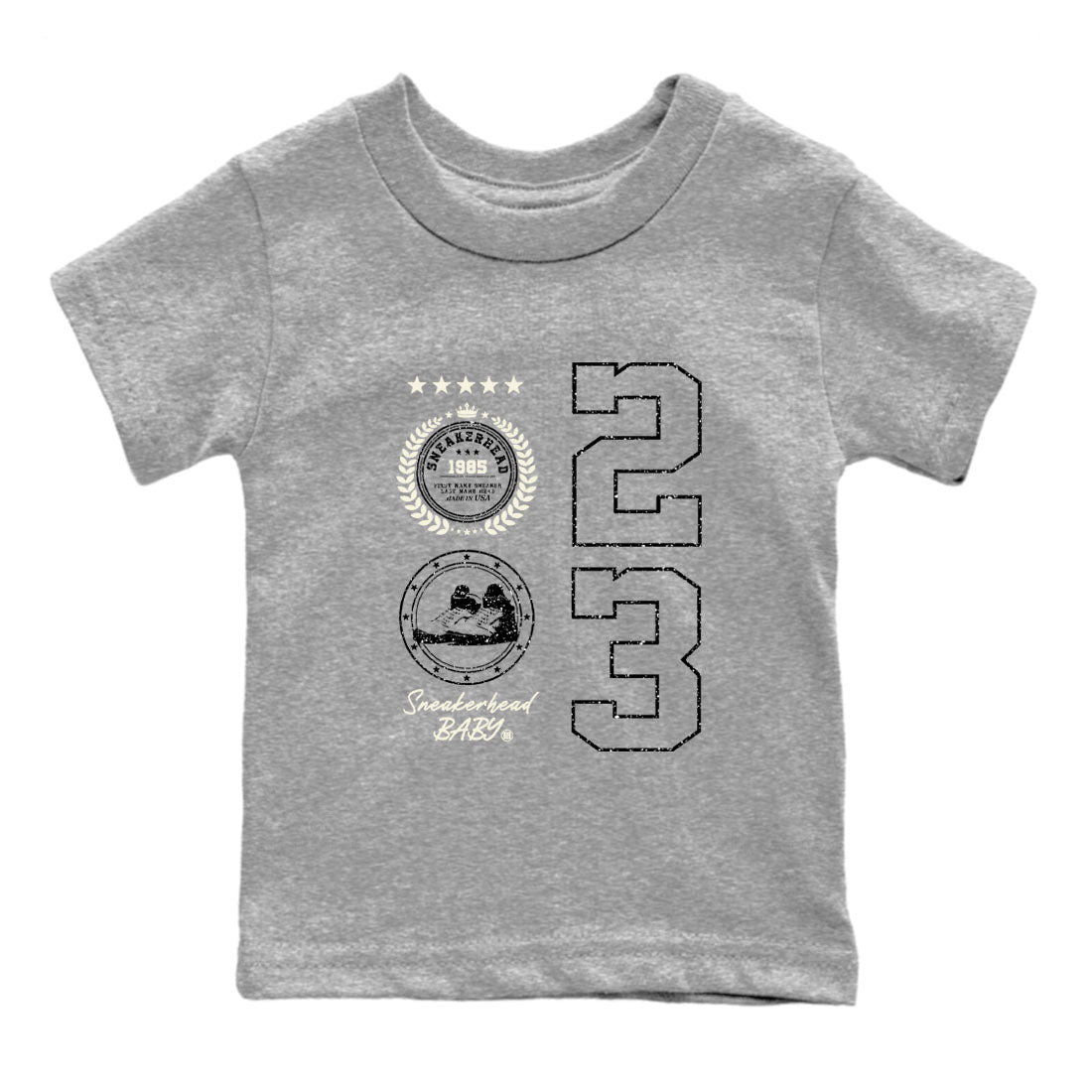 Air Jordan 5 Sail shirt to match jordans streetwear brand Sneaker Emblem sneaker tees Air Jordan 5 Sail Drip Gear Zone baby toddler Heather Grey 2 cotton Shirt