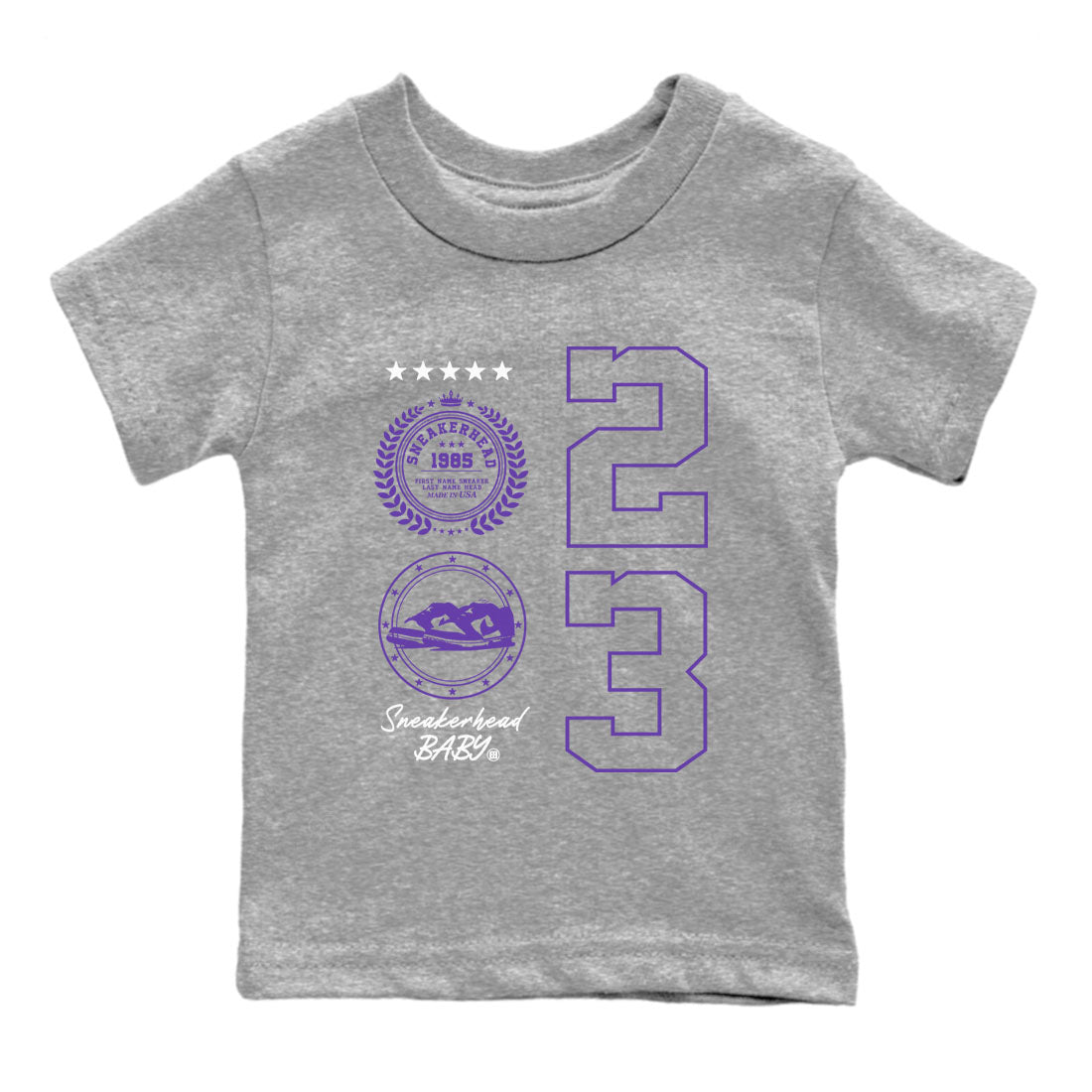 Sneaker Emblem sneaker match tees to Court Purple Dunks street fashion brand for shirts to match Jordans Drip Gear Zone Dunk Low Court Purple unisex t-shirt Heather Grey 2 youth shirt