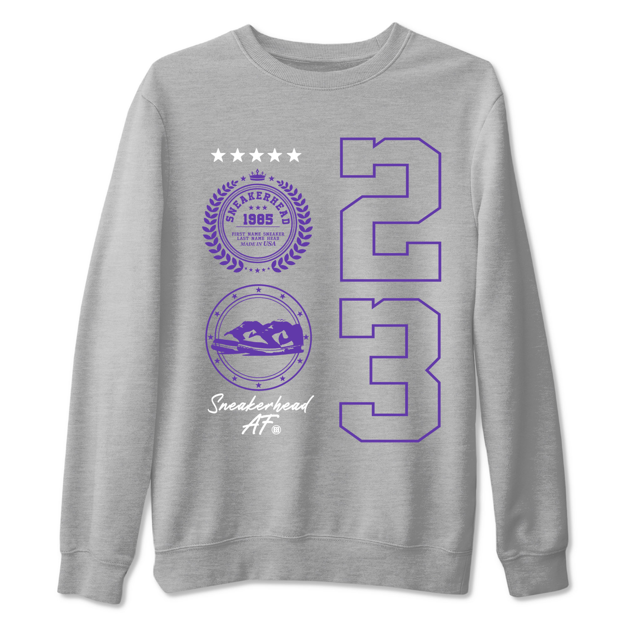 Sneaker Emblem sneaker match tees to Court Purple Dunks street fashion brand for shirts to match Jordans Drip Gear Zone Dunk Low Court Purple unisex t-shirt Heather Grey 2 unisex shirt