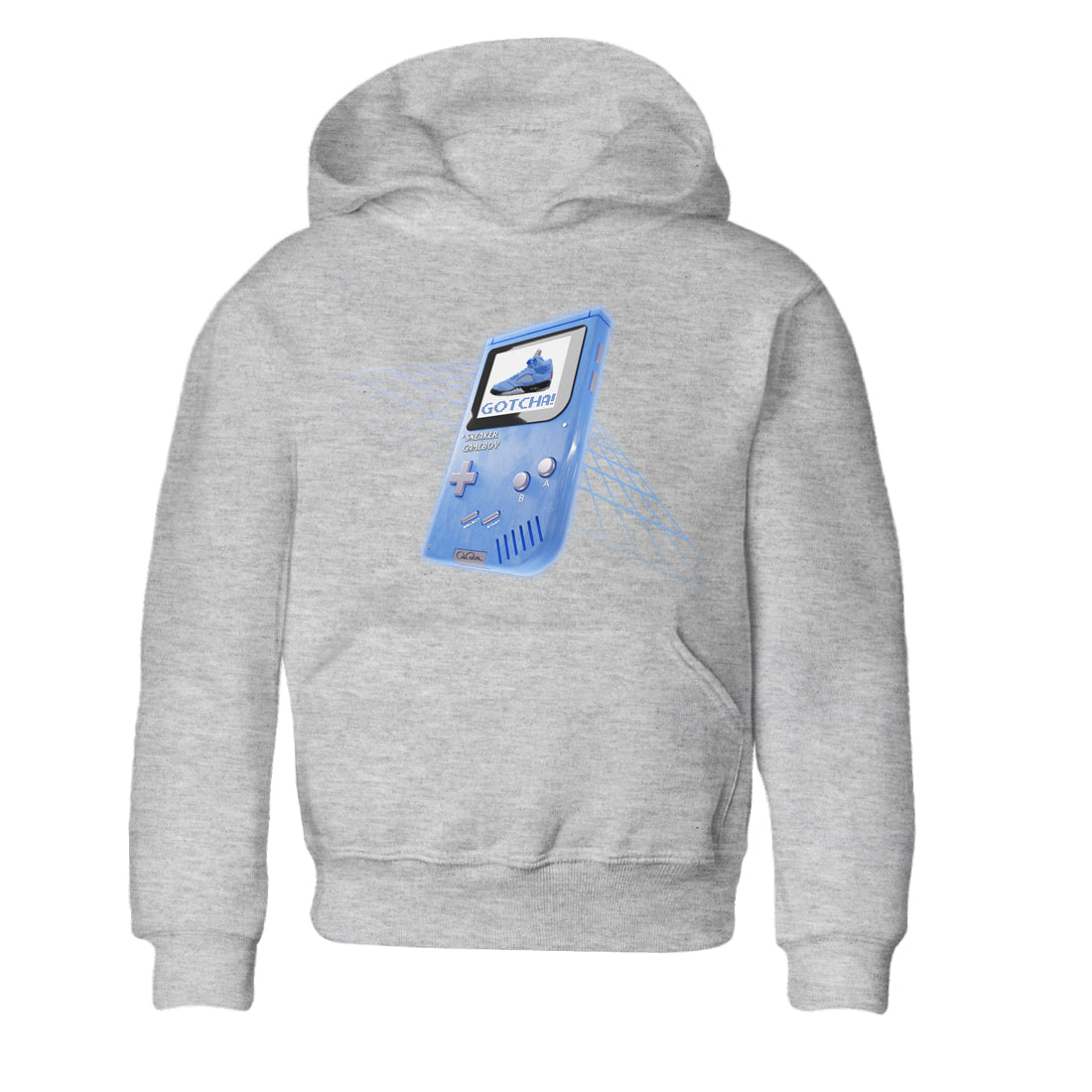 Air Jordan 5 UNC Sneaker Tees Drip Gear Zone Sneaker Game Boy Sneaker Tees AJ5 UNC Shirt Kids Shirts Heather Grey 2