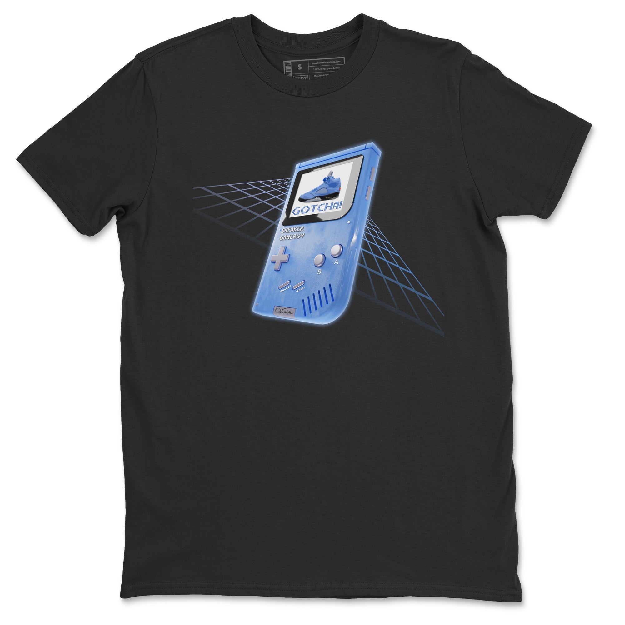 Air Jordan 5 UNC Sneaker Tees Drip Gear Zone Sneaker Game Boy Sneaker Tees AJ5 UNC Shirt Unisex Shirts Black 2