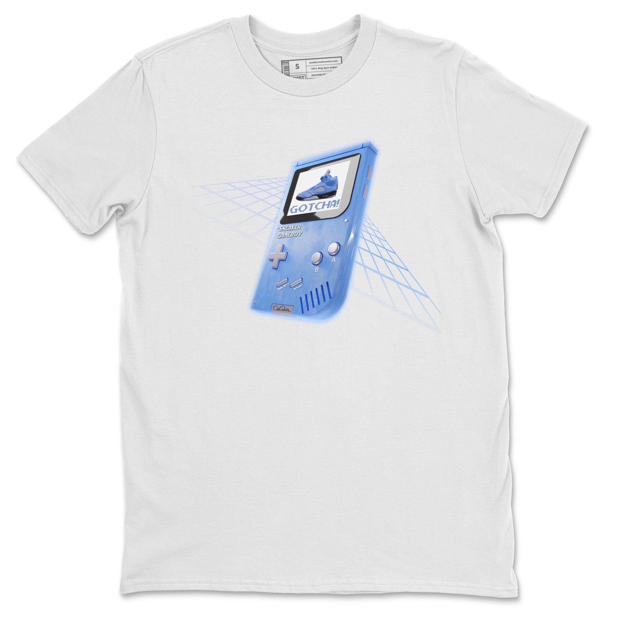 Air Jordan 5 UNC Sneaker Tees Drip Gear Zone Sneaker Game Boy Sneaker Tees AJ5 UNC Shirt Unisex Shirts White 2