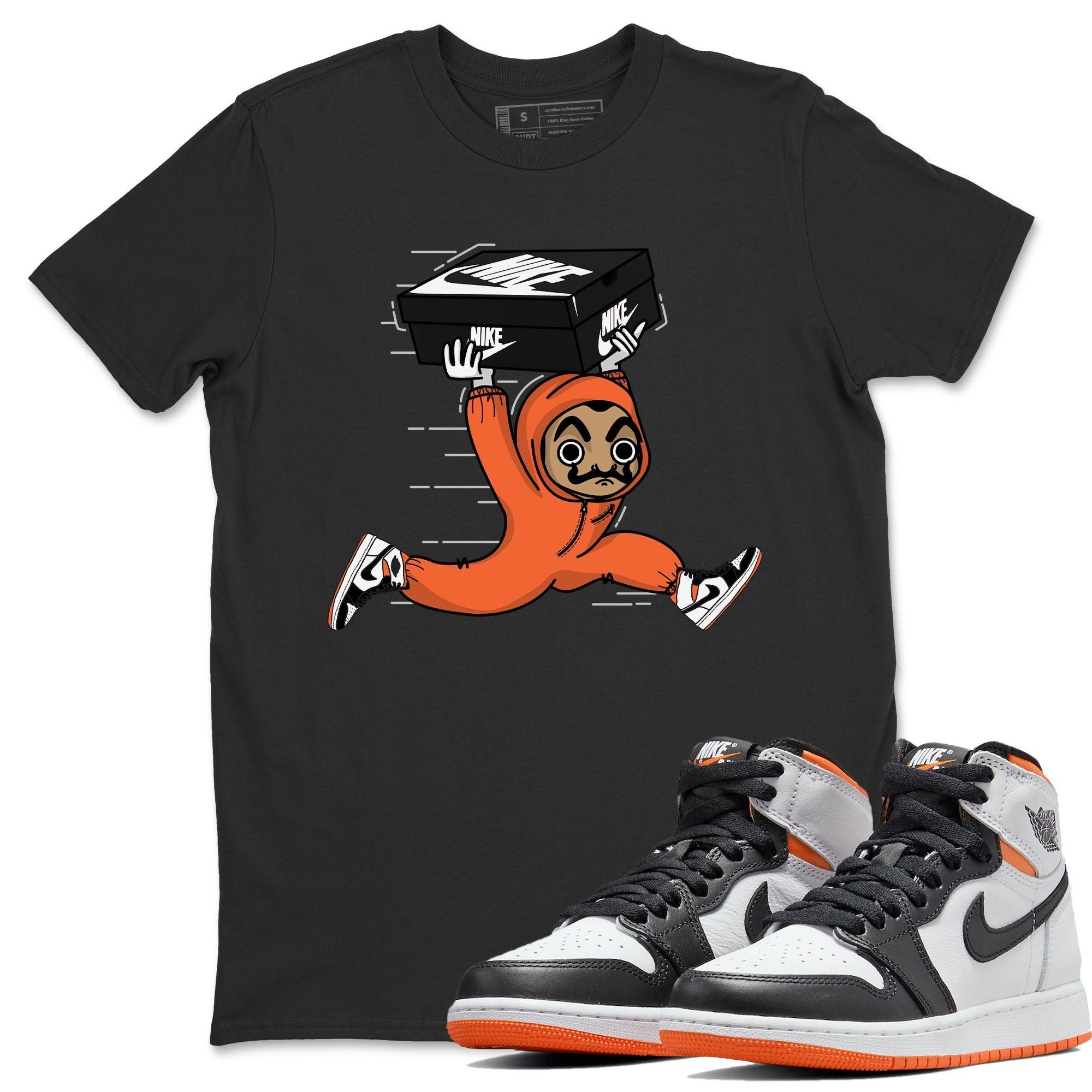 Jordan 1 Electro Orange Sneaker Matching T-Shirt Sneaker Heist Sneaker Tees Jordan 1 Electro Orange Sneaker Release Tees Crew Neck Tees