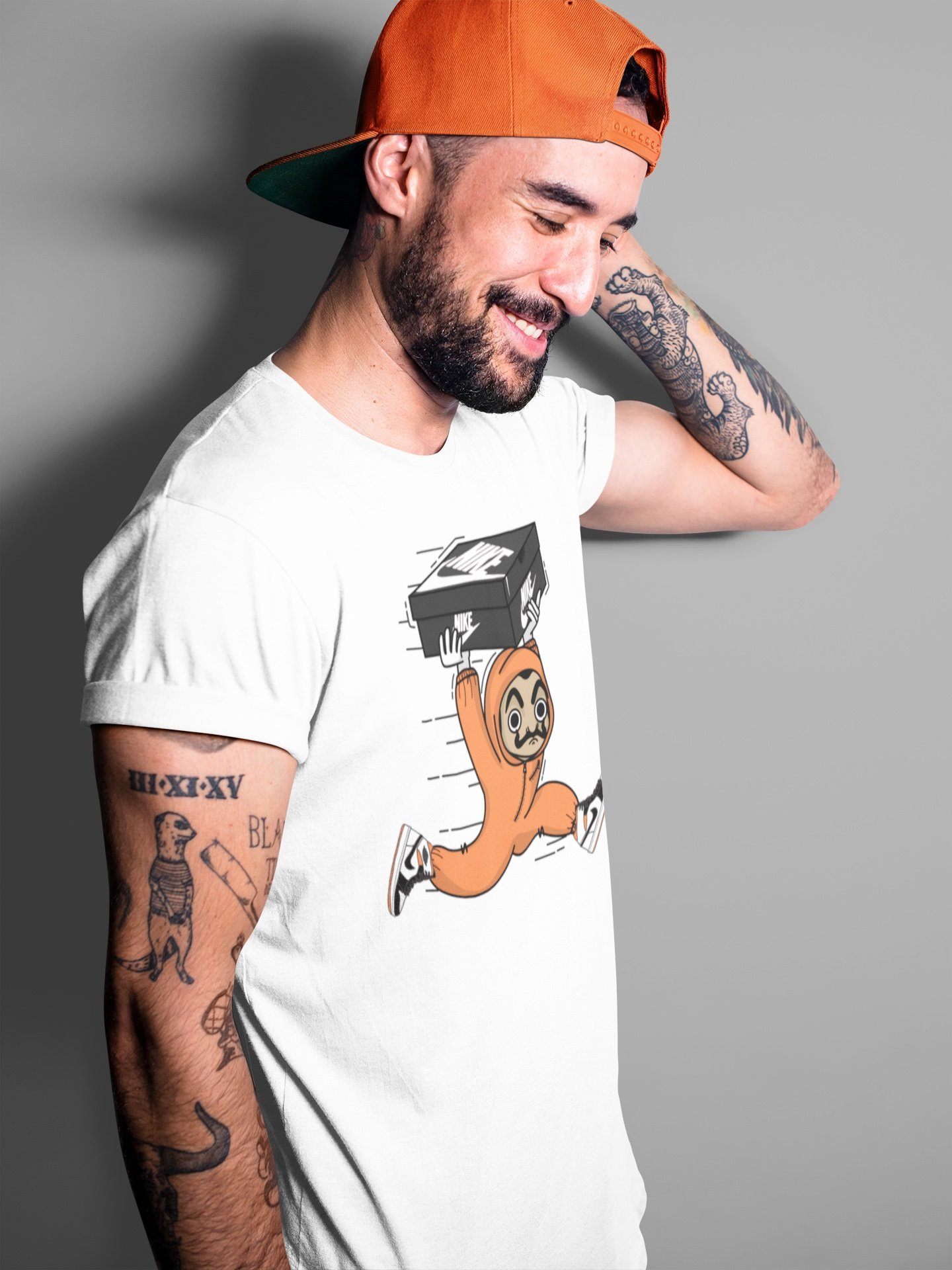 Jordan 1 Electro Orange Sneaker Matching T-Shirt Sneaker Heist Sneaker Tees Jordan 1 Electro Orange Sneaker Release Tees Crew Neck Tees