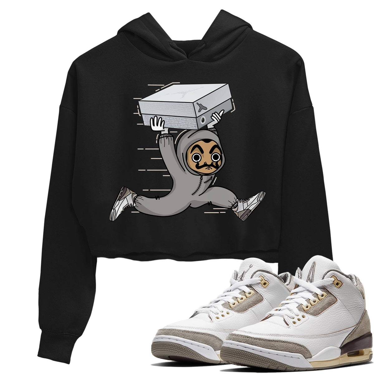 Jordan 3 A Ma Maniere Sneaker Matching T-Shirt Sneaker Heist Sneaker Tees Jordan 3 A Ma Maniere Sneaker Release Tees Women's Shirts