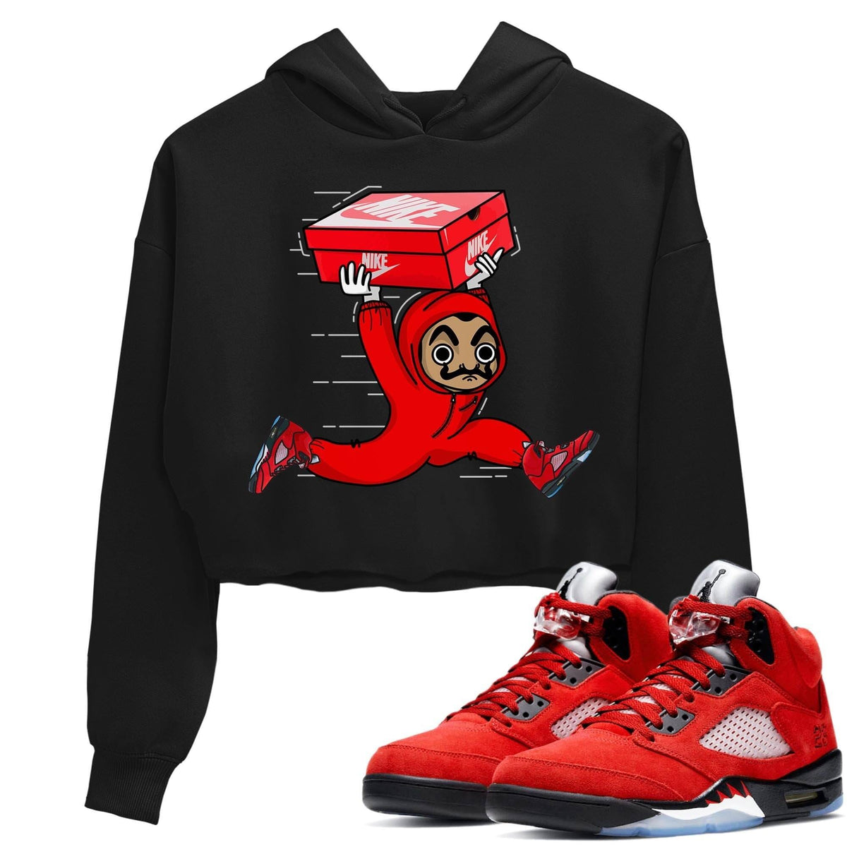 Jordan 5 Raging Bull Sneaker Matching T-Shirt Sneaker Heist Sneaker Tees Jordan 5 Raging Bull Sneaker Release Tees Women's Shirts