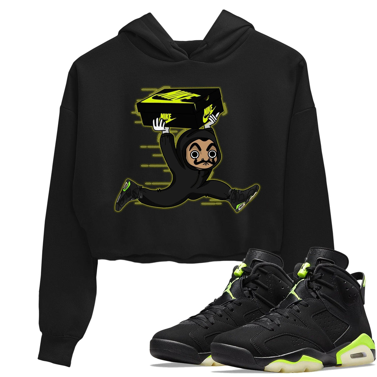 Jordan 6 Electric Green Sneaker Matching T-Shirt Sneaker Heist Sneaker Tees Jordan 6 Electric Green Sneaker Release Tees Women's Shirts