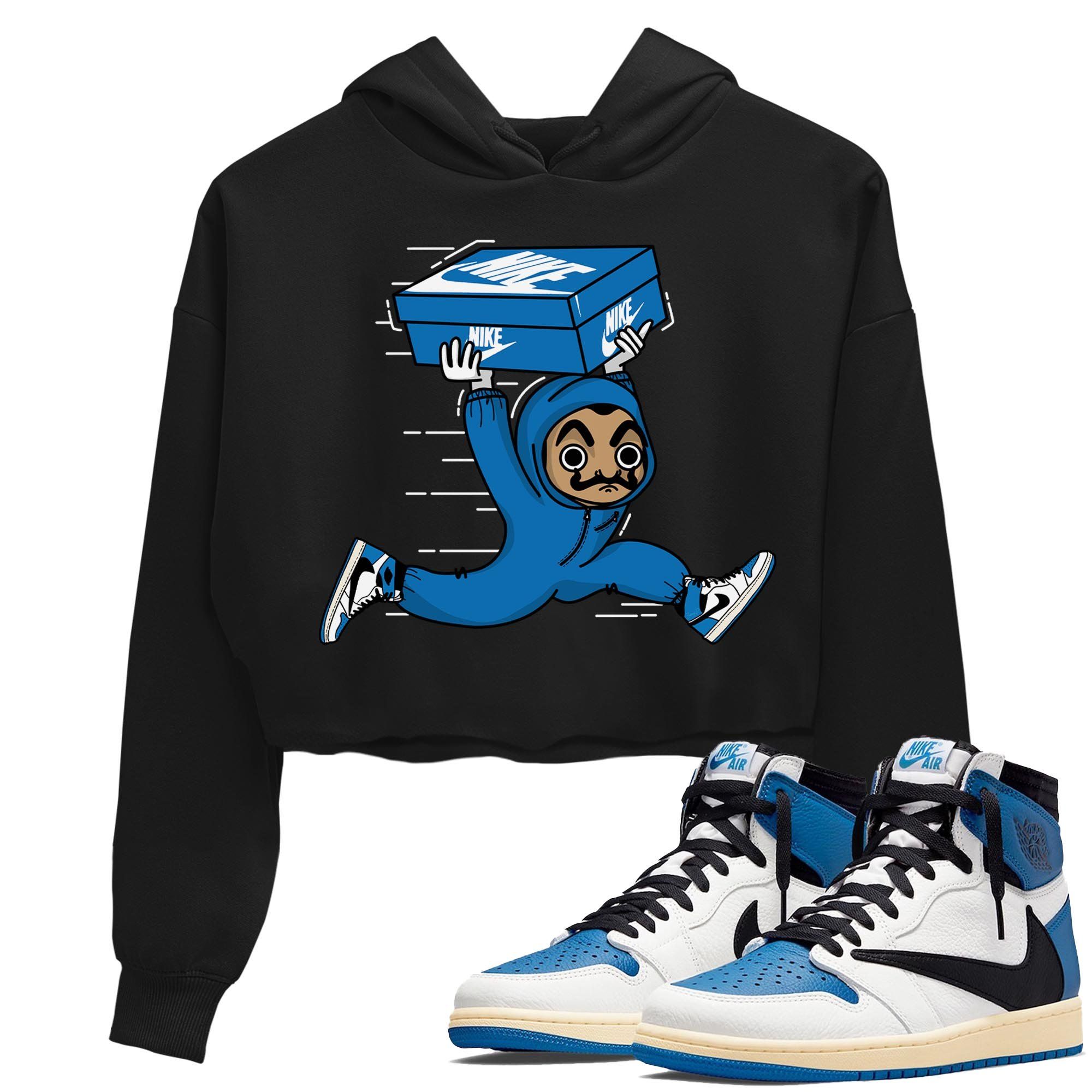 Jordan 1 Travis Scott Fragment Sneaker Matching T-Shirt Sneaker Heist Sneaker Tees Jordan 1 Travis Scott Fragment Sneaker Release Tees Women's Shirts