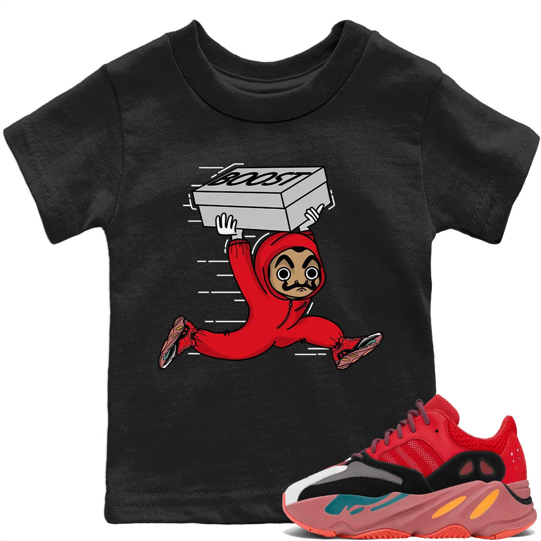 Yeezy 700 Hi-Res Red Shirt To Match Jordans Sneaker Heist Sneaker Tees Yeezy 700 Hi-Res Red Drip Gear Zone Sneaker Matching Clothing Kids Shirts