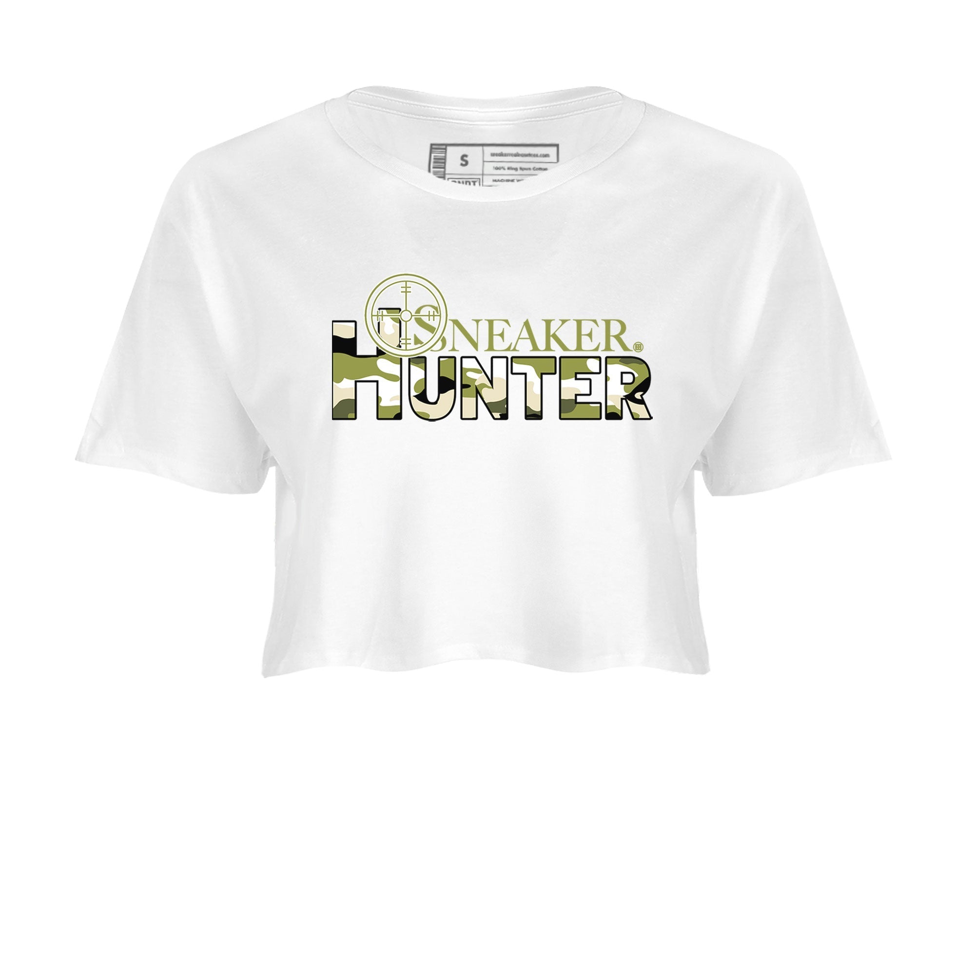 Air Jordan 1 X Travis Scott Golf Olive shirt to match jordans Sneaker Hunter Streetwear Sneaker Shirt Air Jordan 1 Travis Scott Golf Drip Gear Zone Sneaker Matching Clothing White 2 Crop T-Shirt
