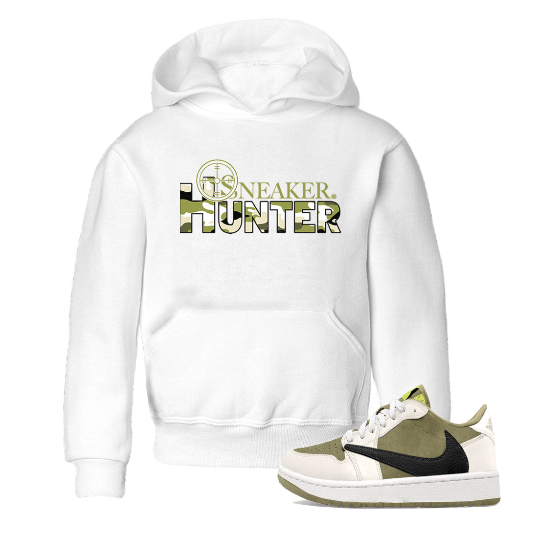 Air Jordan 1 X Travis Scott Golf Olive shirt to match jordans Sneaker Hunter Streetwear Sneaker Shirt Air Jordan 1 Travis Scott Golf Drip Gear Zone Sneaker Matching Clothing Baby Toddler White 1 T-Shirt
