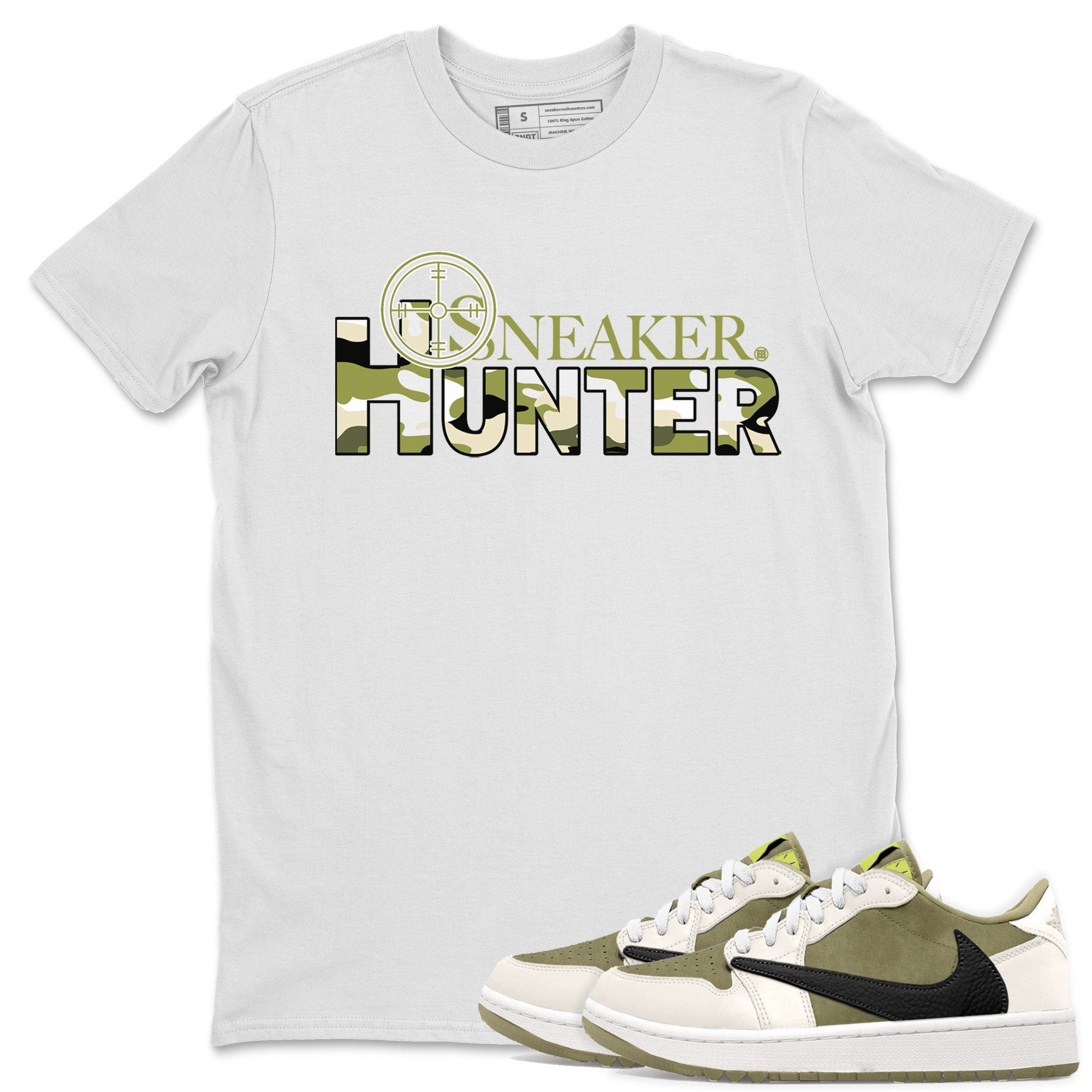 Air Jordan 1 X Travis Scott Golf Olive shirt to match jordans Sneaker Hunter Streetwear Sneaker Shirt Air Jordan 1 Travis Scott Golf Drip Gear Zone Sneaker Matching Clothing Unisex White 1 T-Shirt