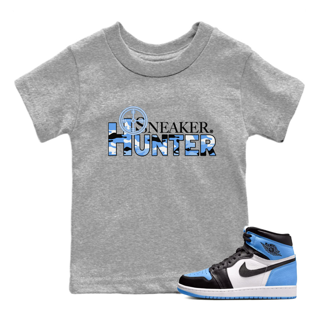 Air Jordan 1 Retro High OG UNC Toe shirt to match jordans Sneaker Hunter Streetwear Sneaker Shirt Air Jordan 1 High OG University Blue Drip Gear Zone Sneaker Matching Clothing Baby Toddler Heather Grey 1 T-Shirt