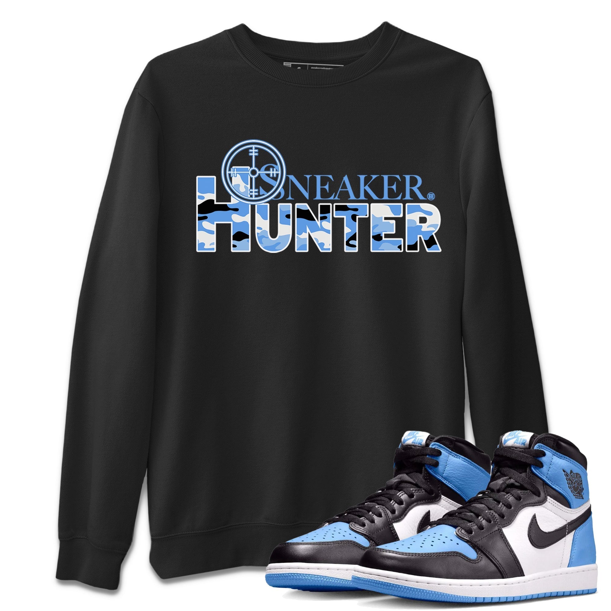 Air Jordan 1 Retro High OG UNC Toe shirt to match jordans Sneaker Hunter Streetwear Sneaker Shirt Air Jordan 1 High OG University Blue Drip Gear Zone Sneaker Matching Clothing Unisex Black 1 T-Shirt