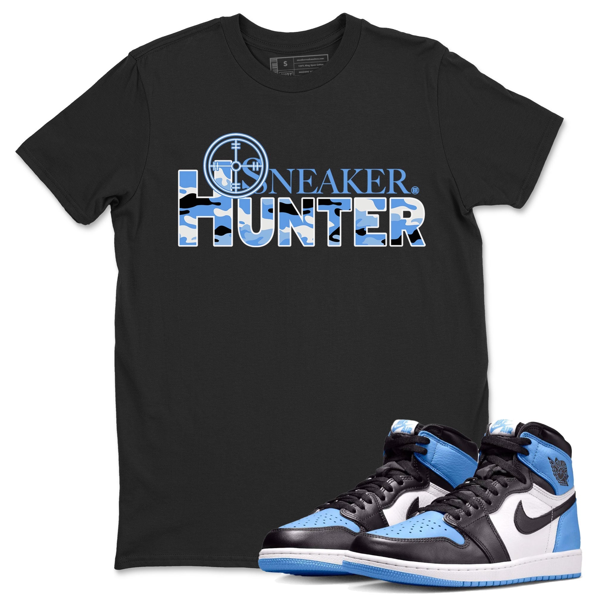 Air Jordan 1 Retro High OG UNC Toe shirt to match jordans Sneaker Hunter Streetwear Sneaker Shirt Air Jordan 1 High OG University Blue Drip Gear Zone Sneaker Matching Clothing Unisex Black 1 T-Shirt