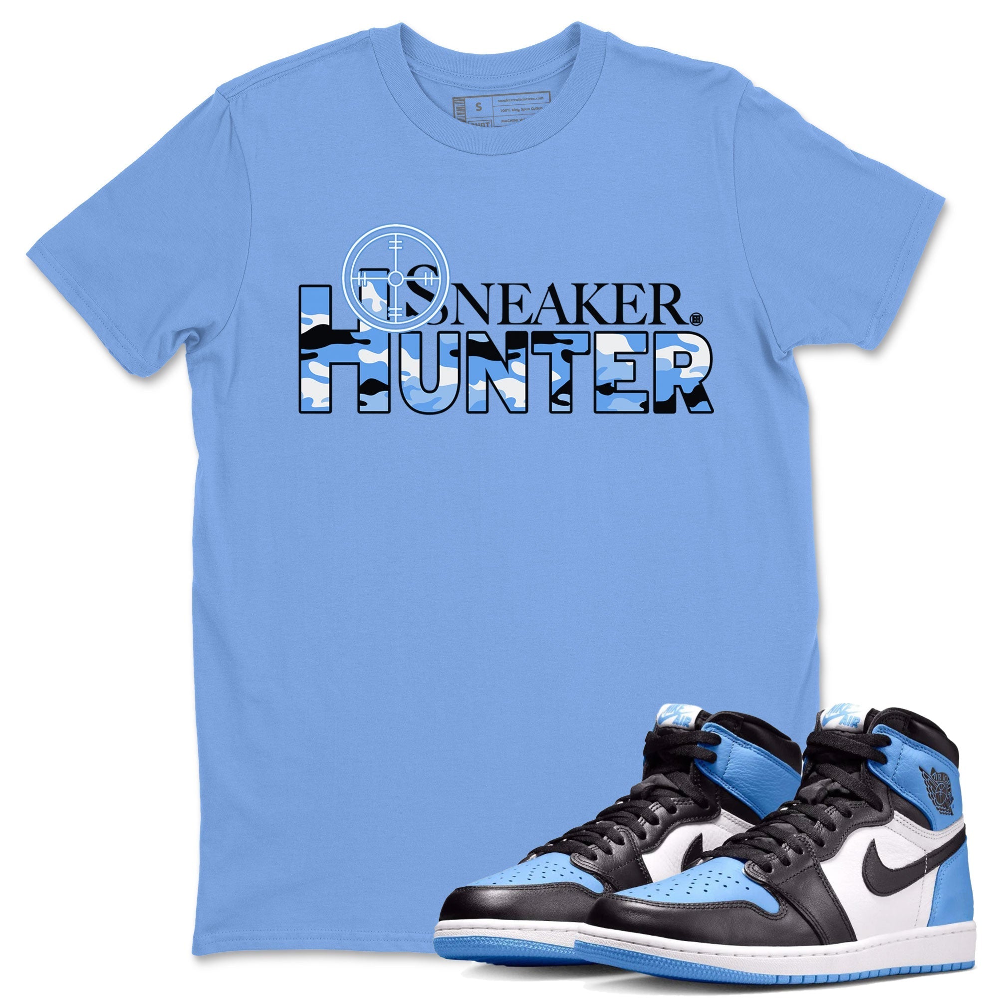 Air Jordan 1 Retro High OG UNC Toe shirt to match jordans Sneaker Hunter Streetwear Sneaker Shirt Air Jordan 1 High OG University Blue Drip Gear Zone Sneaker Matching Clothing Unisex Carolina Blue 1 T-Shirt
