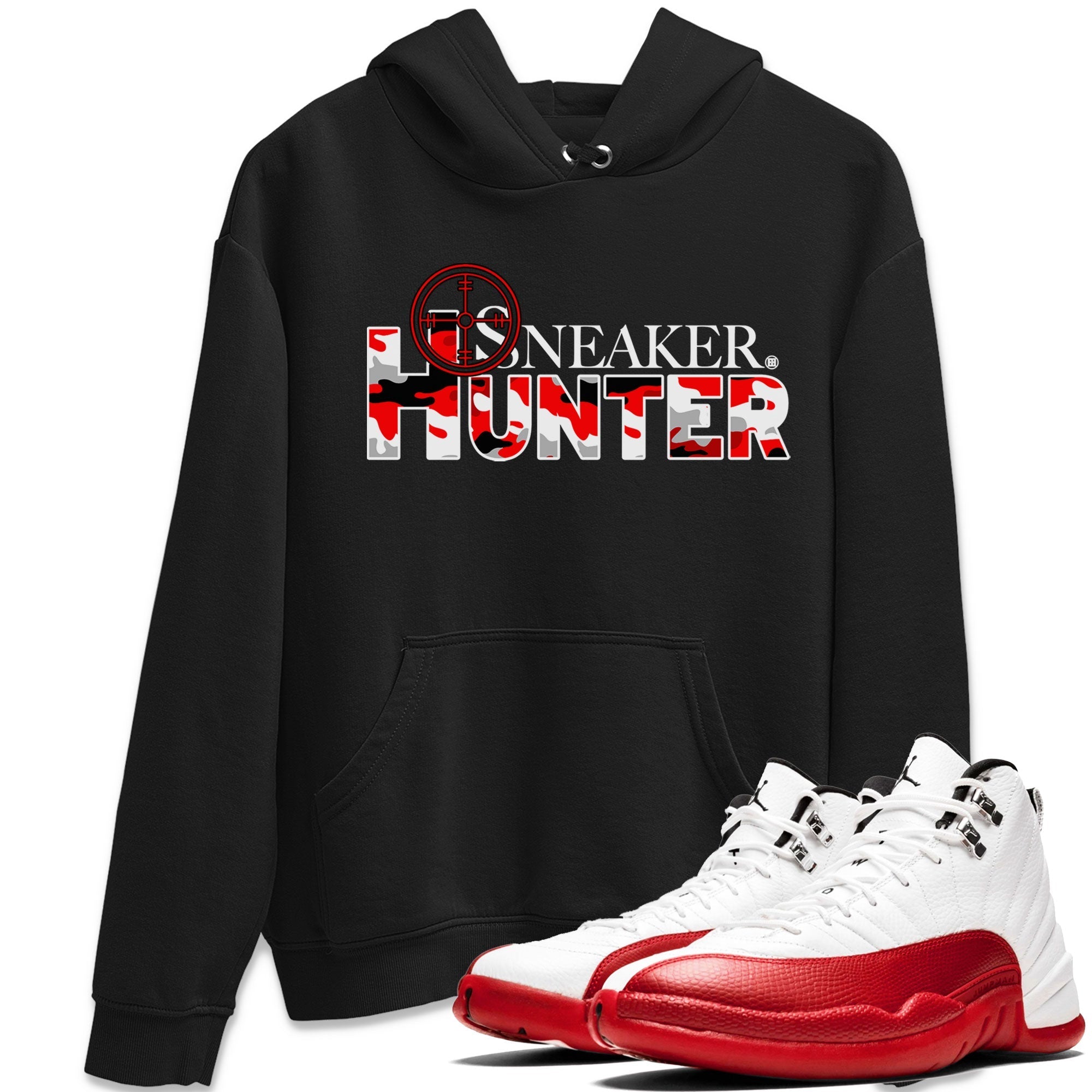 Air Jordan 12 Cherry shirt to match jordans Sneaker Hunter Streetwear Sneaker Shirt Air Jordan 12 Retro Cherry Drip Gear Zone Sneaker Matching Clothing Unisex Black 1 T-Shirt