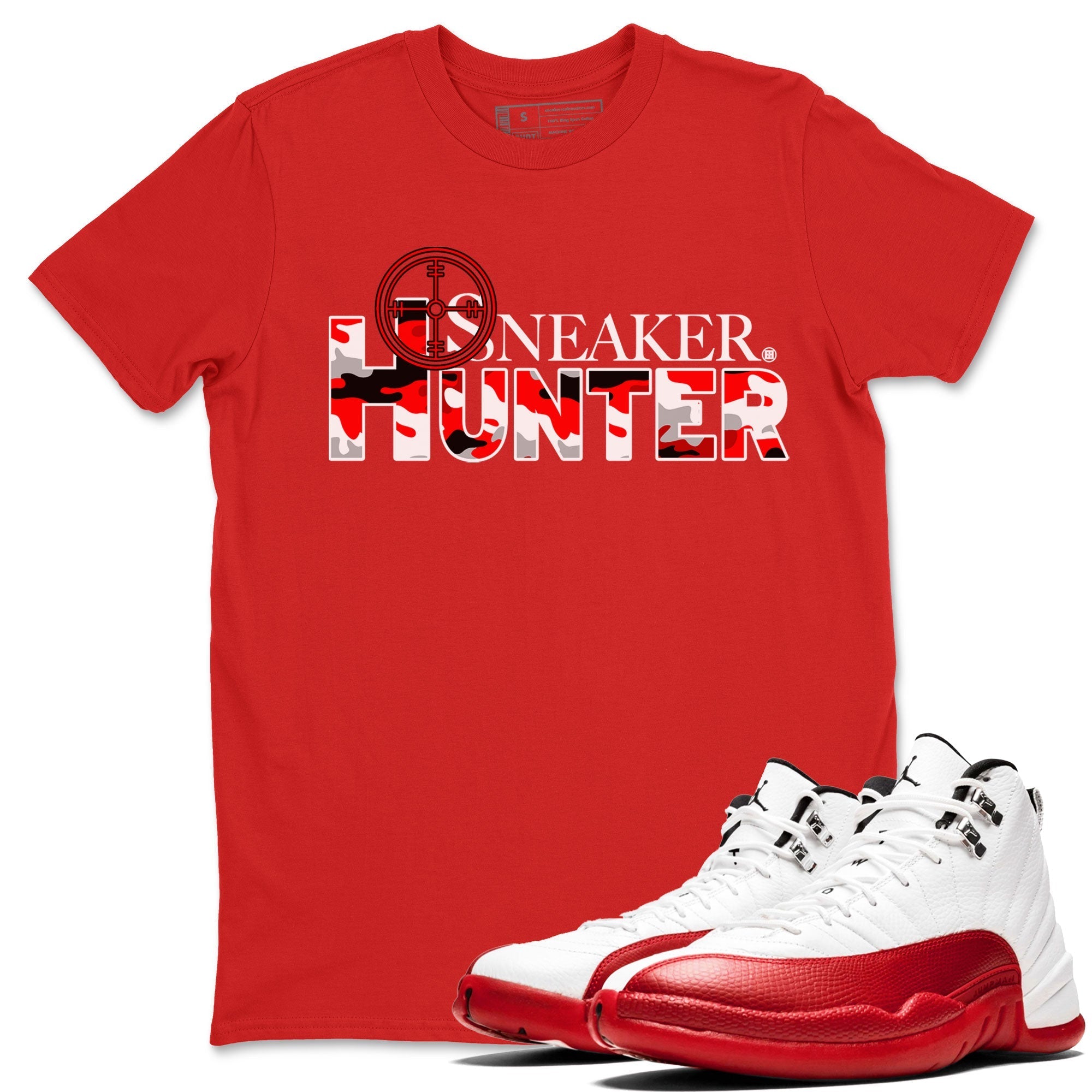 Air Jordan 12 Cherry shirt to match jordans Sneaker Hunter Streetwear Sneaker Shirt Air Jordan 12 Retro Cherry Drip Gear Zone Sneaker Matching Clothing Unisex Red 1 T-Shirt