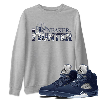 Air Jordan 5 Retro Georgetown shirt to match jordans Sneaker Hunter Streetwear Sneaker Shirt Air Jordan 5 Georgetown Drip Gear Zone Sneaker Matching Clothing Unisex Heather Grey 1 T-Shirt