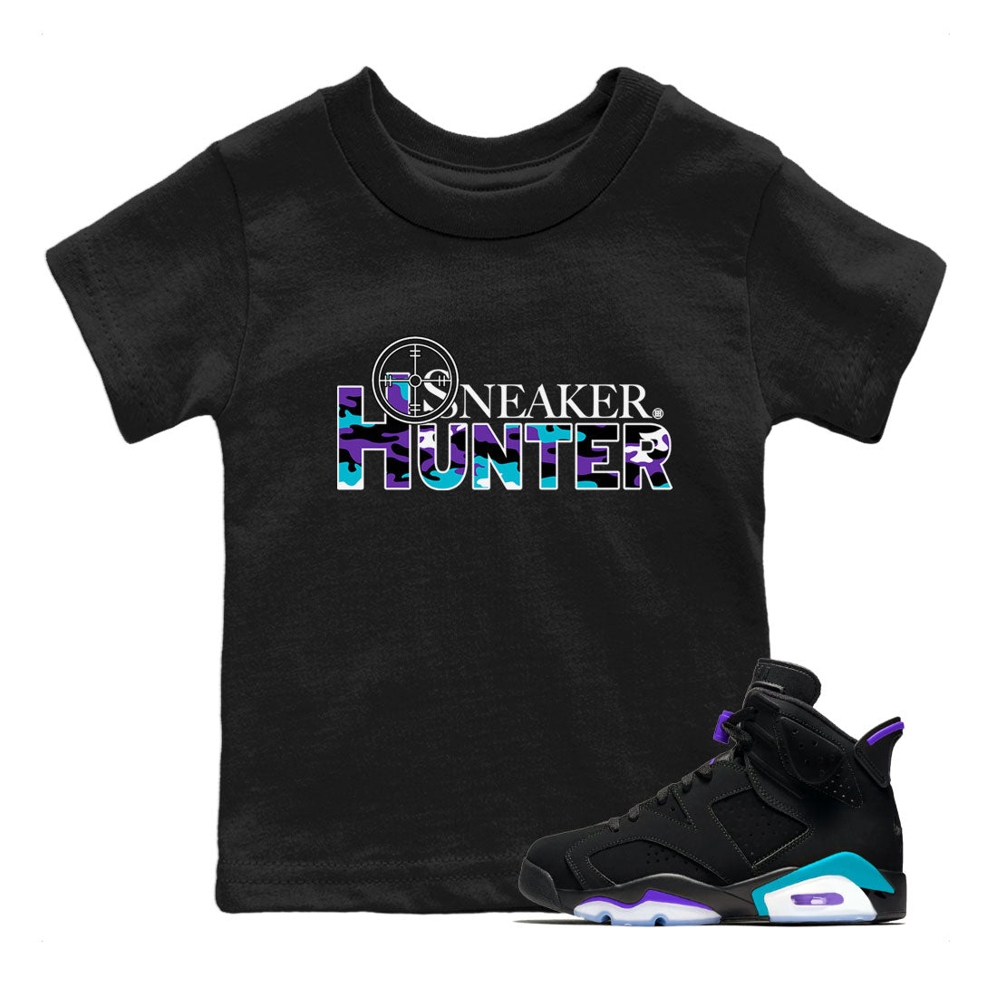 6s Aqua shirt to match jordans Sneaker Hunter Streetwear Sneaker Shirt Air Jordan 6 Aqua Drip Gear Zone Sneaker Matching Clothing Baby Toddler Black 1 T-Shirt