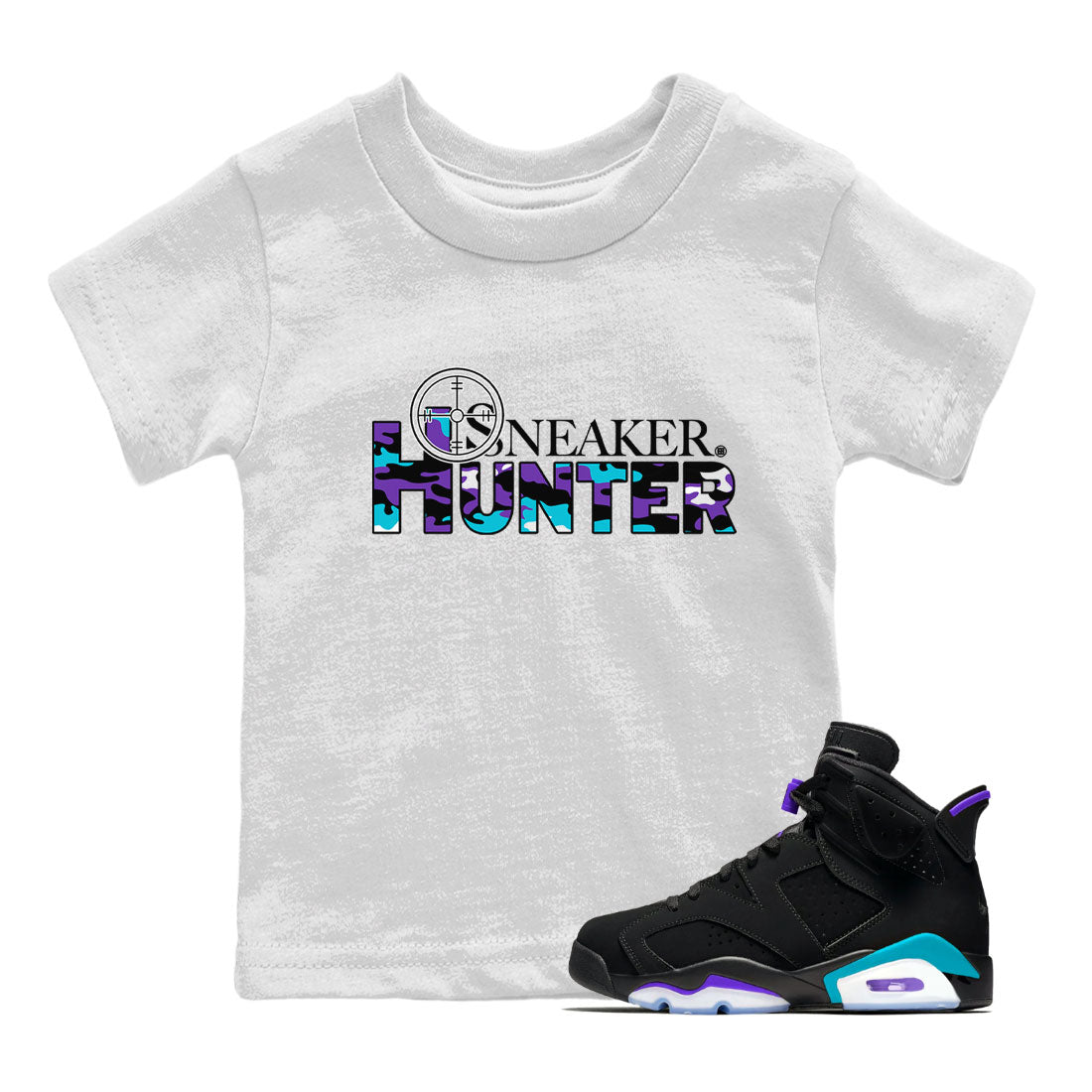 6s Aqua shirt to match jordans Sneaker Hunter Streetwear Sneaker Shirt Air Jordan 6 Aqua Drip Gear Zone Sneaker Matching Clothing Baby Toddler White 1 T-Shirt