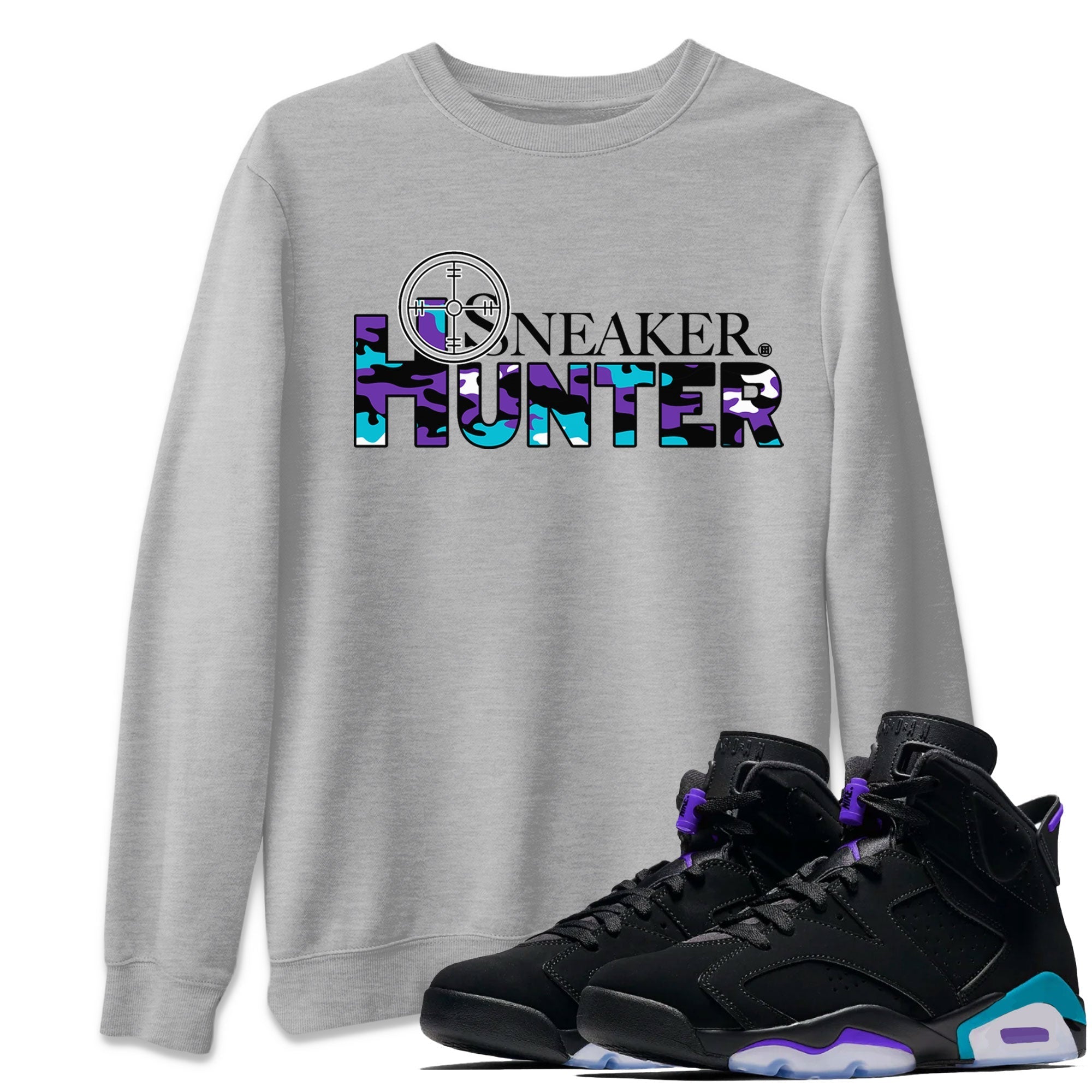 6s Aqua shirt to match jordans Sneaker Hunter Streetwear Sneaker Shirt Air Jordan 6 Aqua Drip Gear Zone Sneaker Matching Clothing Unisex Heather Grey 1 T-Shirt