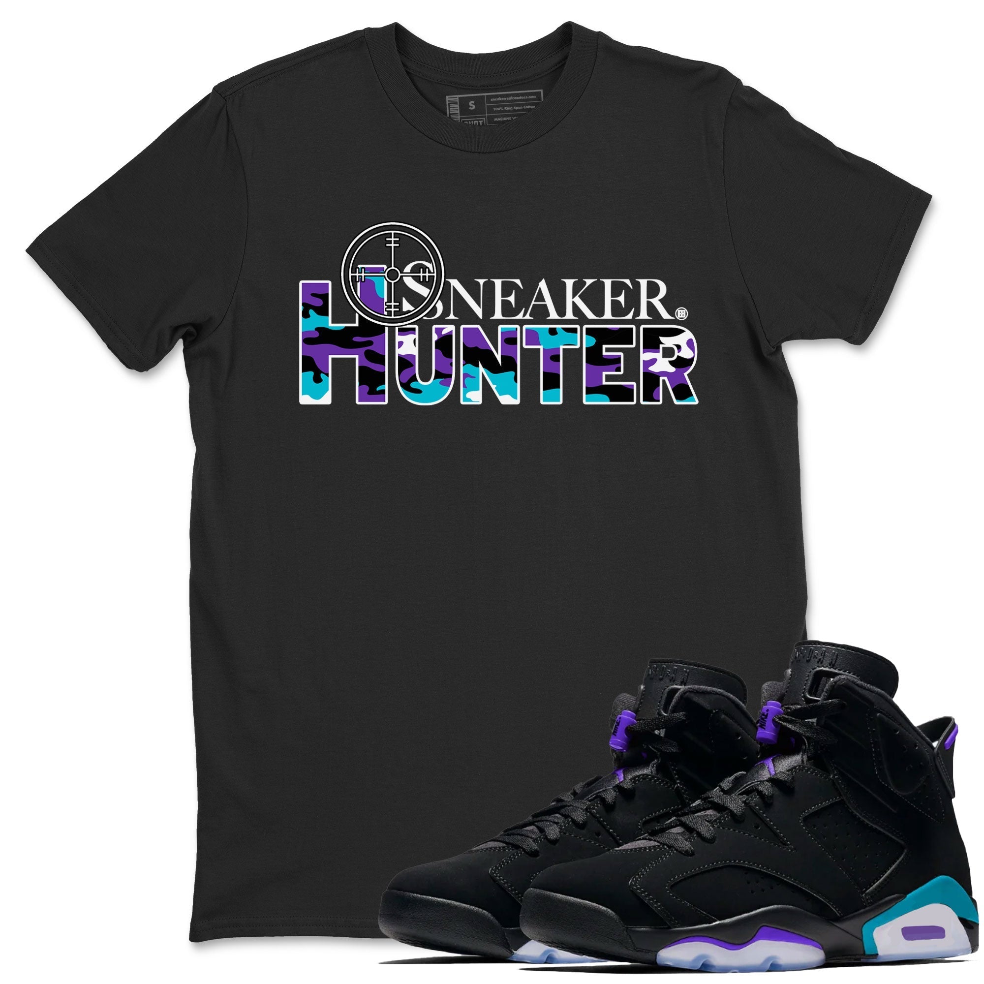 6s Aqua shirt to match jordans Sneaker Hunter Streetwear Sneaker Shirt Air Jordan 6 Aqua Drip Gear Zone Sneaker Matching Clothing Unisex Black 1 T-Shirt