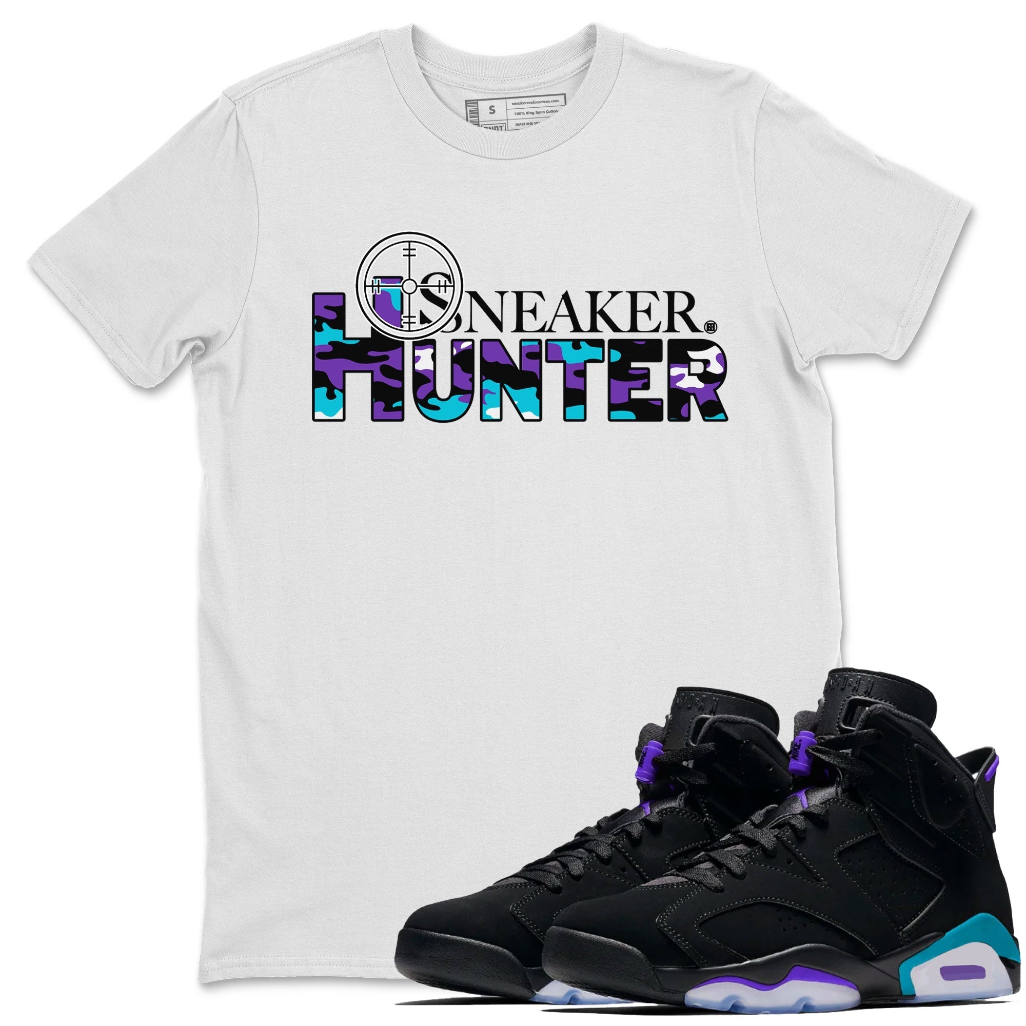 6s Aqua shirt to match jordans Sneaker Hunter Streetwear Sneaker Shirt Air Jordan 6 Aqua Drip Gear Zone Sneaker Matching Clothing Unisex White 1 T-Shirt