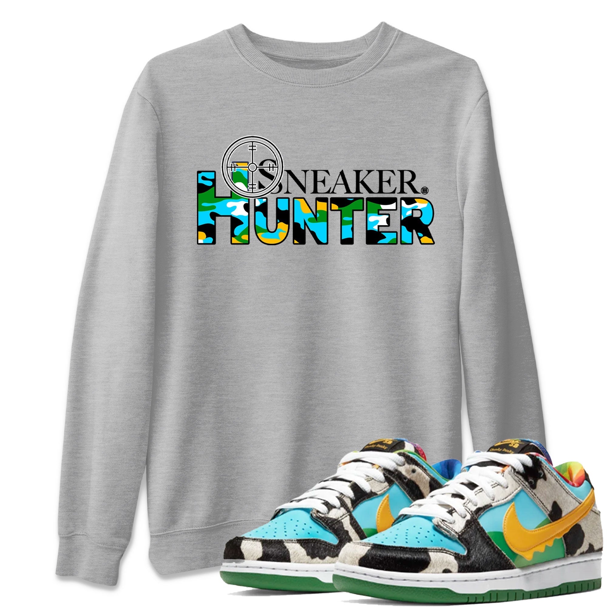 Dunk Chunky Dunky shirt to match jordans Sneaker Hunter Streetwear Sneaker Shirt Dunk Low Ben & Jerry's Chunky Dunky Drip Gear Zone Sneaker Matching Clothing Unisex Heather Grey 1 T-Shirt