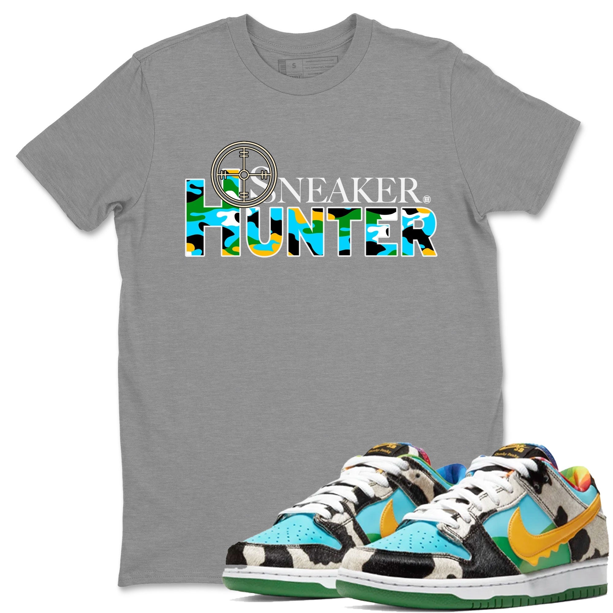 Dunk Chunky Dunky shirt to match jordans Sneaker Hunter Streetwear Sneaker Shirt Dunk Low Ben & Jerry's Chunky Dunky Drip Gear Zone Sneaker Matching Clothing Unisex Heather Grey 1 T-Shirt