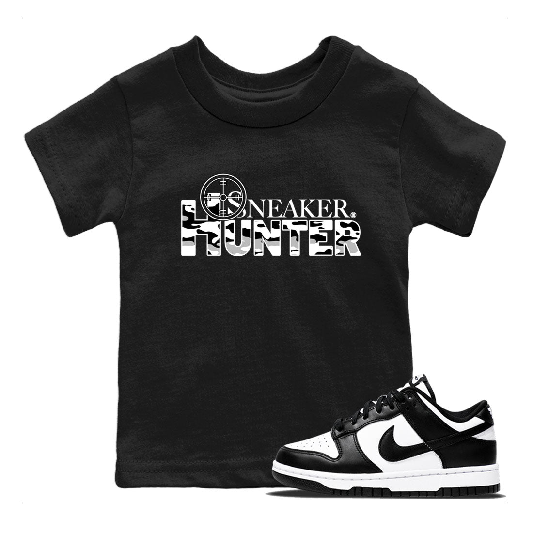 Dunk Panda shirt to match jordans Sneaker Hunter Streetwear Sneaker Shirt Dunk Panda Drip Gear Zone Sneaker Matching Clothing Baby Toddler Black 1 T-Shirt