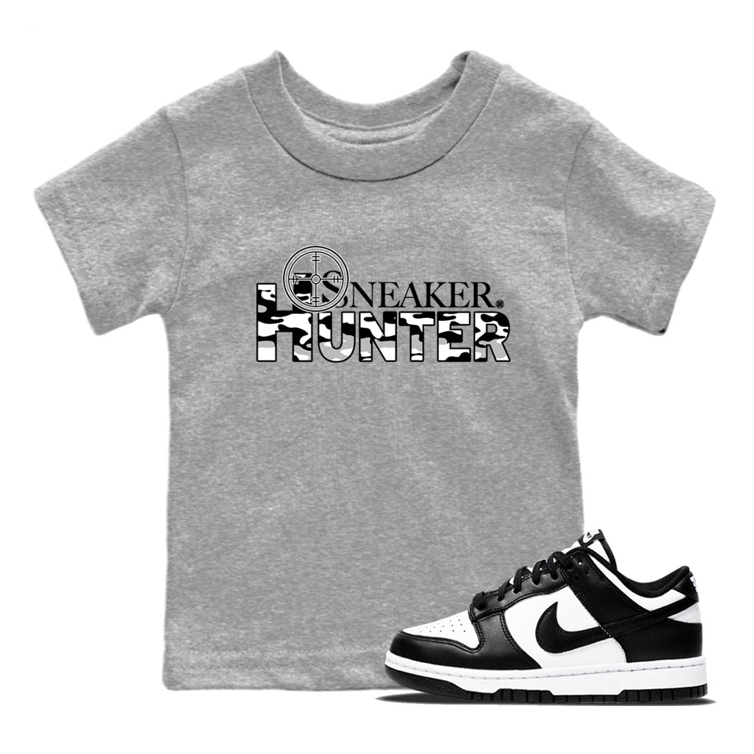 Dunk Panda shirt to match jordans Sneaker Hunter Streetwear Sneaker Shirt Dunk Panda Drip Gear Zone Sneaker Matching Clothing Baby Toddler Heather Grey 1 T-Shirt