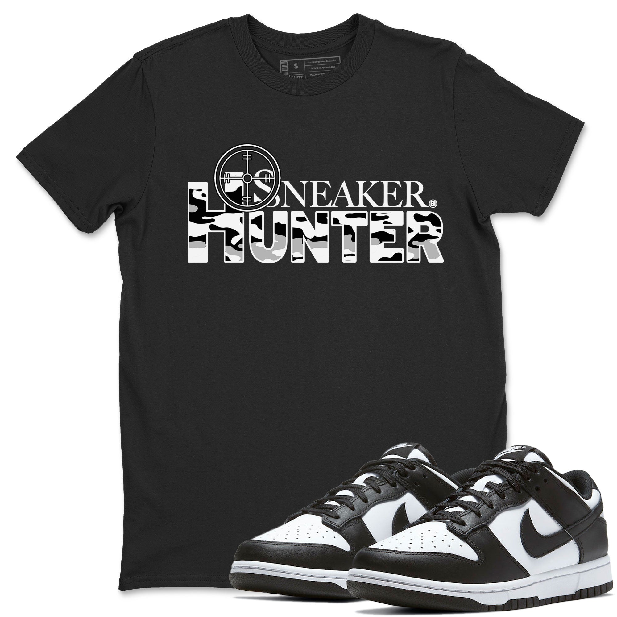 Dunk Panda shirt to match jordans Sneaker Hunter Streetwear Sneaker Shirt Dunk Panda Drip Gear Zone Sneaker Matching Clothing Unisex Black 1 T-Shirt