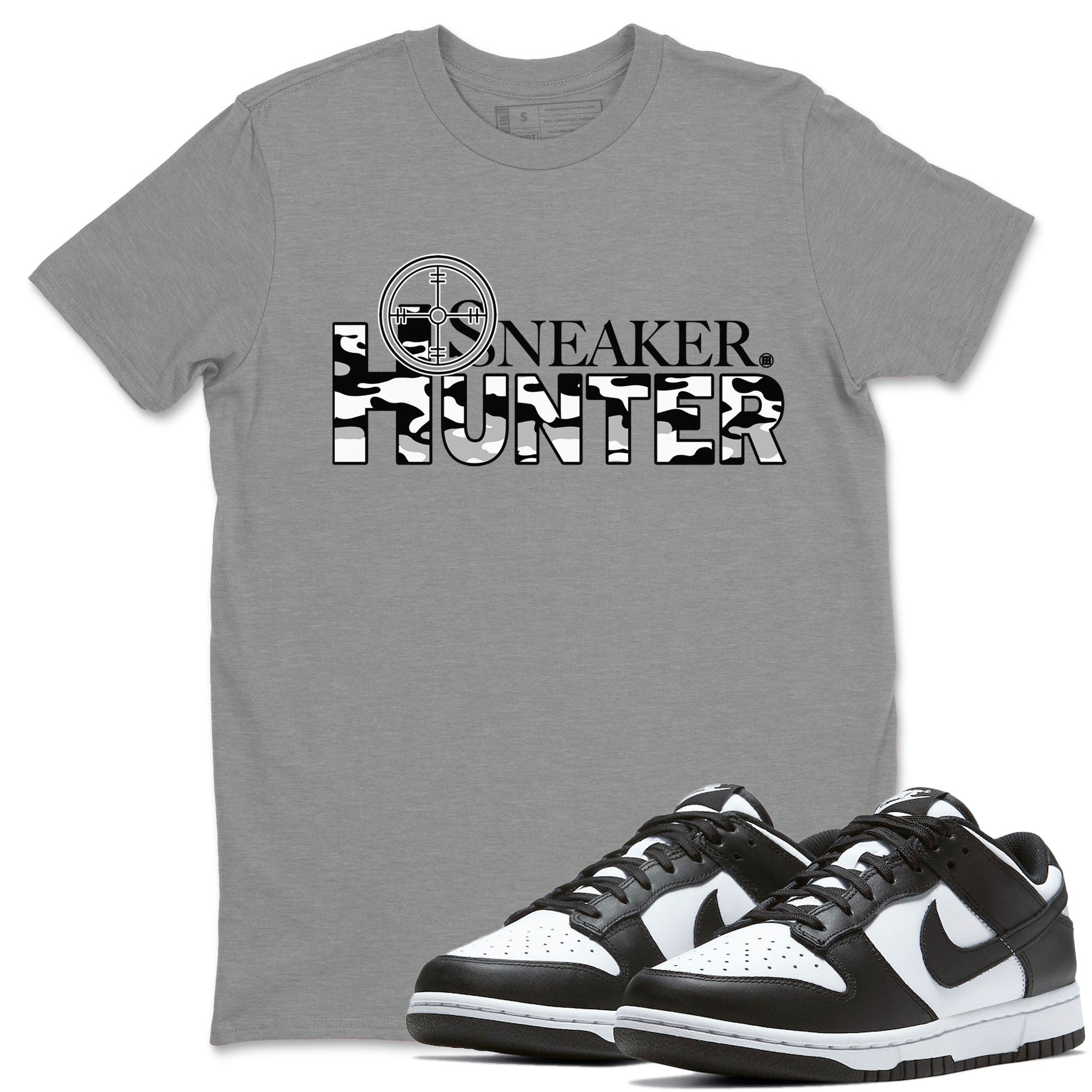 Dunk Panda shirt to match jordans Sneaker Hunter Streetwear Sneaker Shirt Dunk Panda Drip Gear Zone Sneaker Matching Clothing Unisex Heather Grey 1 T-Shirt