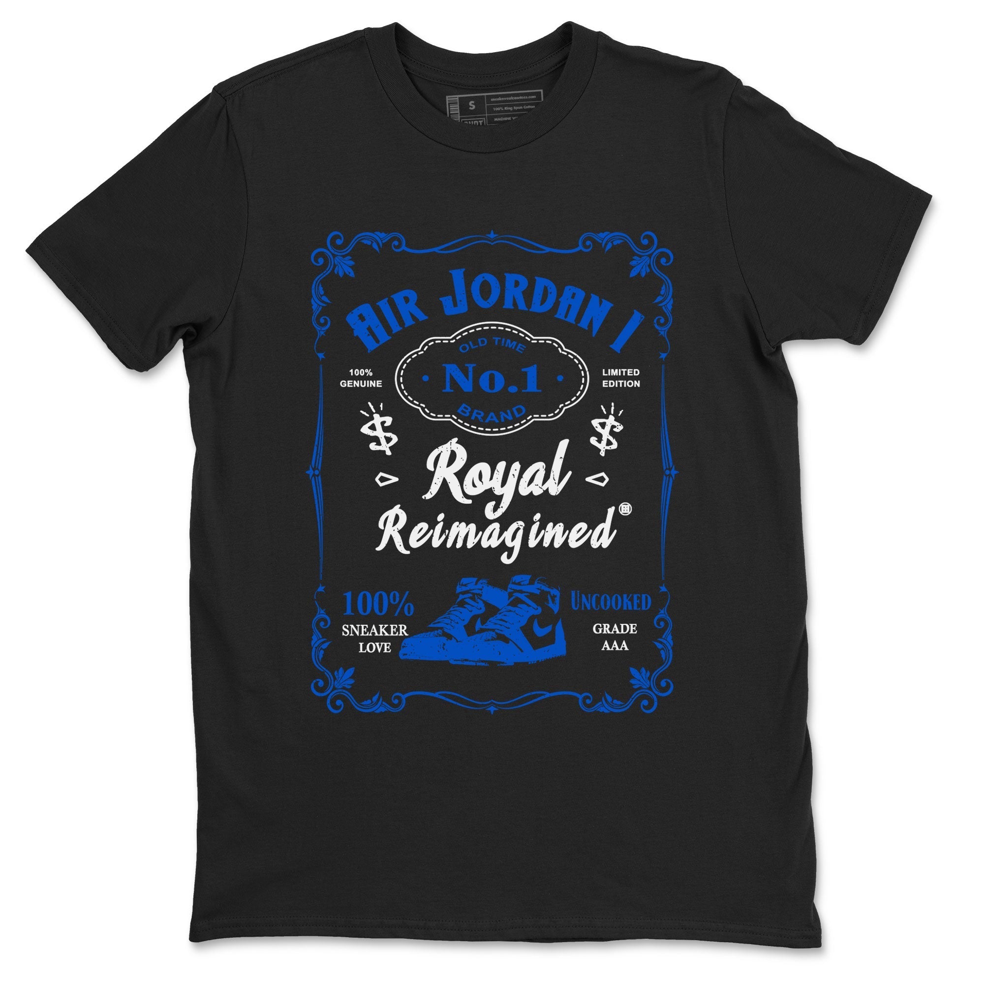 Jordan 1 High OG Royal Reimagined shirt to match jordans Sneaker Label sneaker tees Air Jordan 1 Royal Reimagined Drip Gear Zones Unisex Black 2 T-Shirt